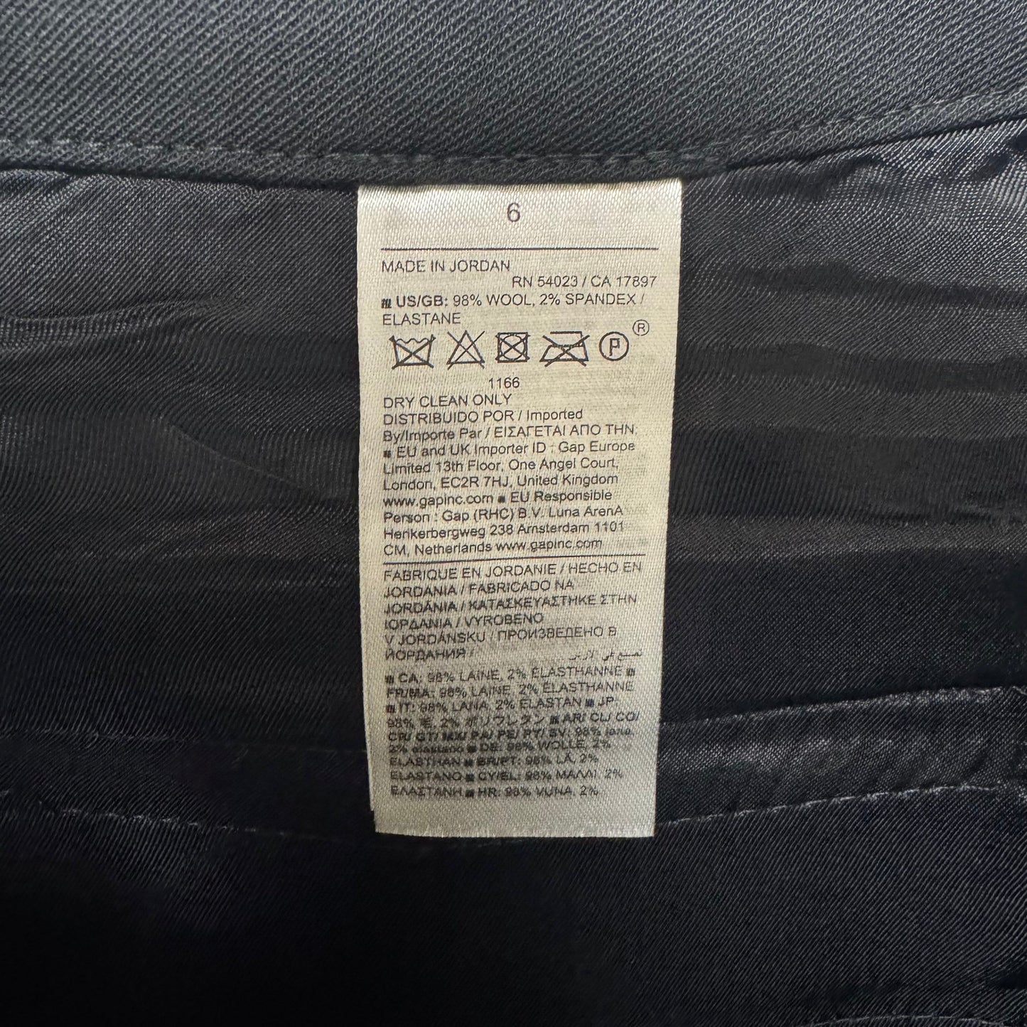 Modern Slim Wool Pants Dress By Banana Republic In Black, Size: 6