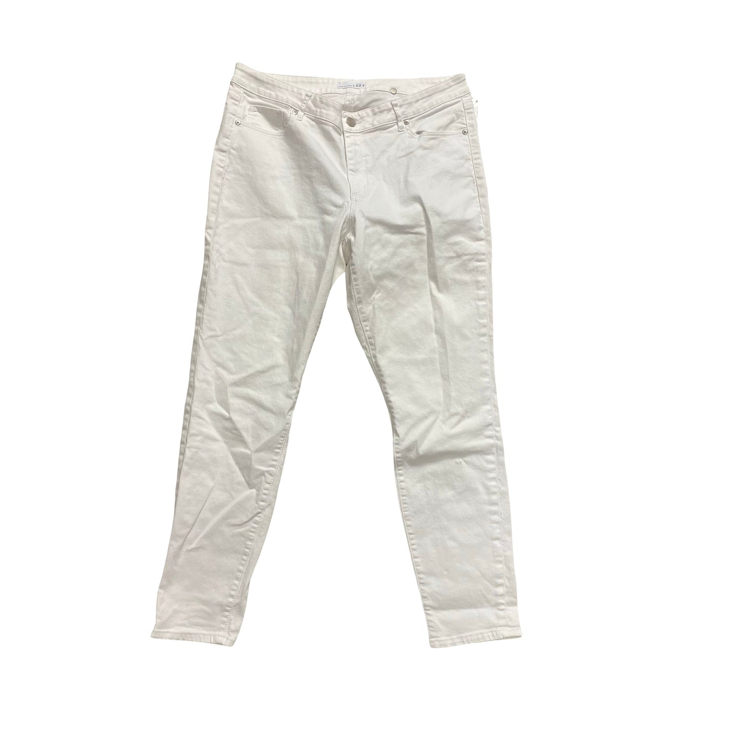 Jeans Straight By Loft In White, Size:14