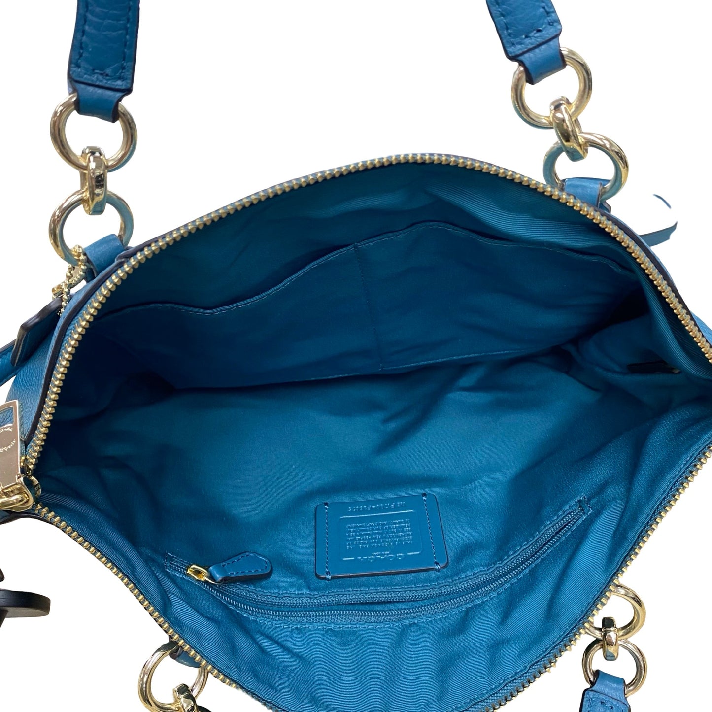 Handbag Designer By Coach In Teal, Size:Medium