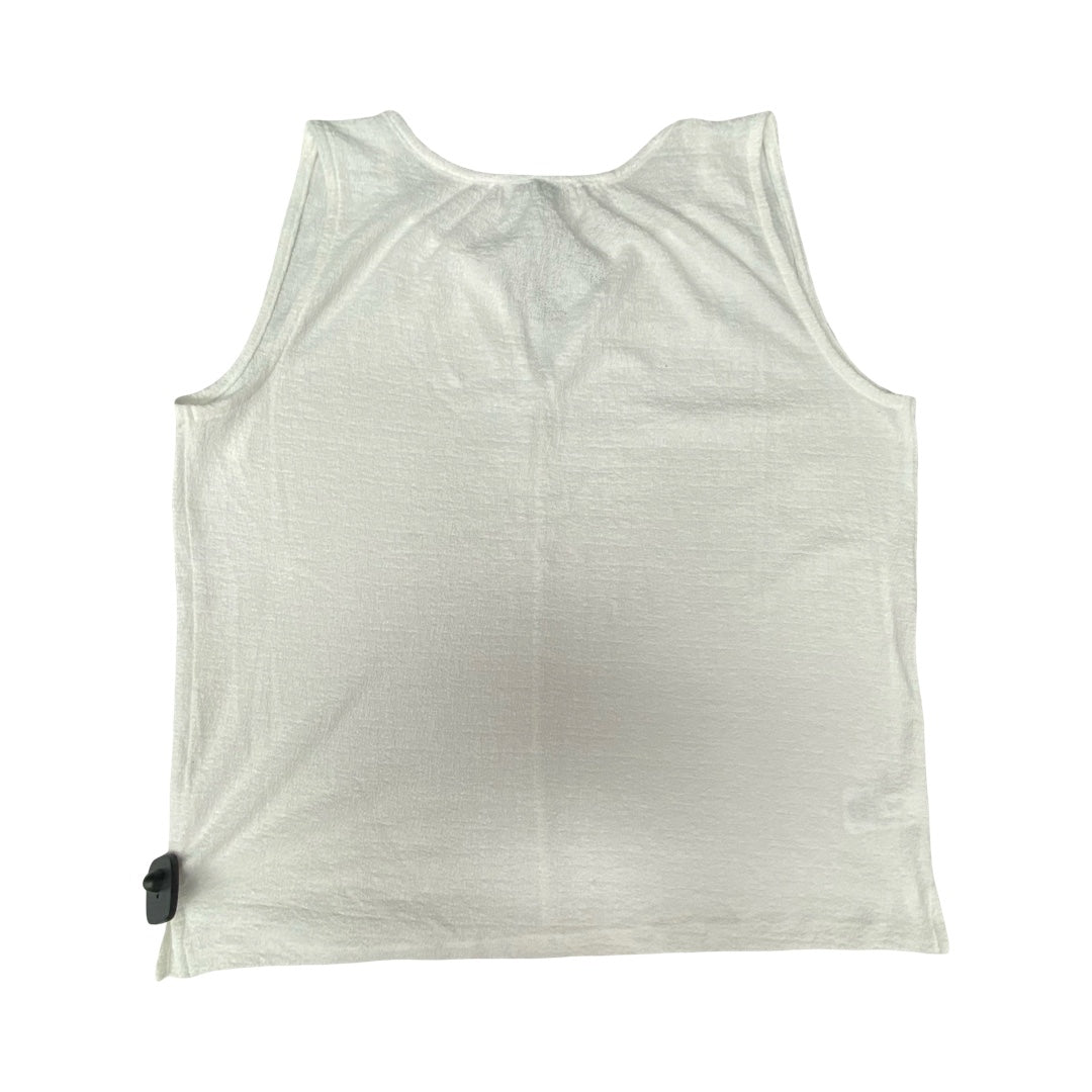 Top Sleeveless By Eddie Bauer In White, Size:L