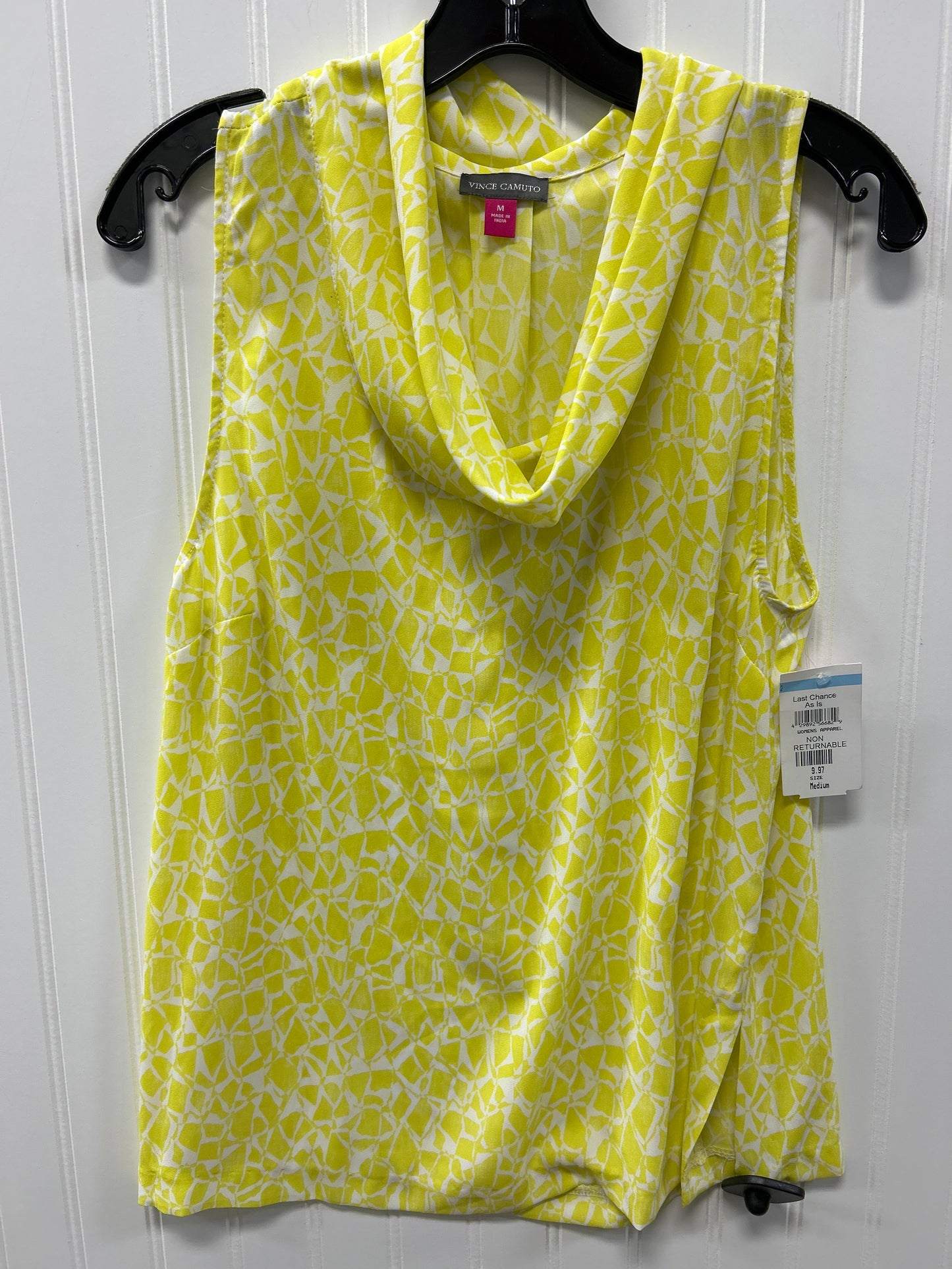 Top Sleeveless By Vince Camuto In Yellow, Size:M