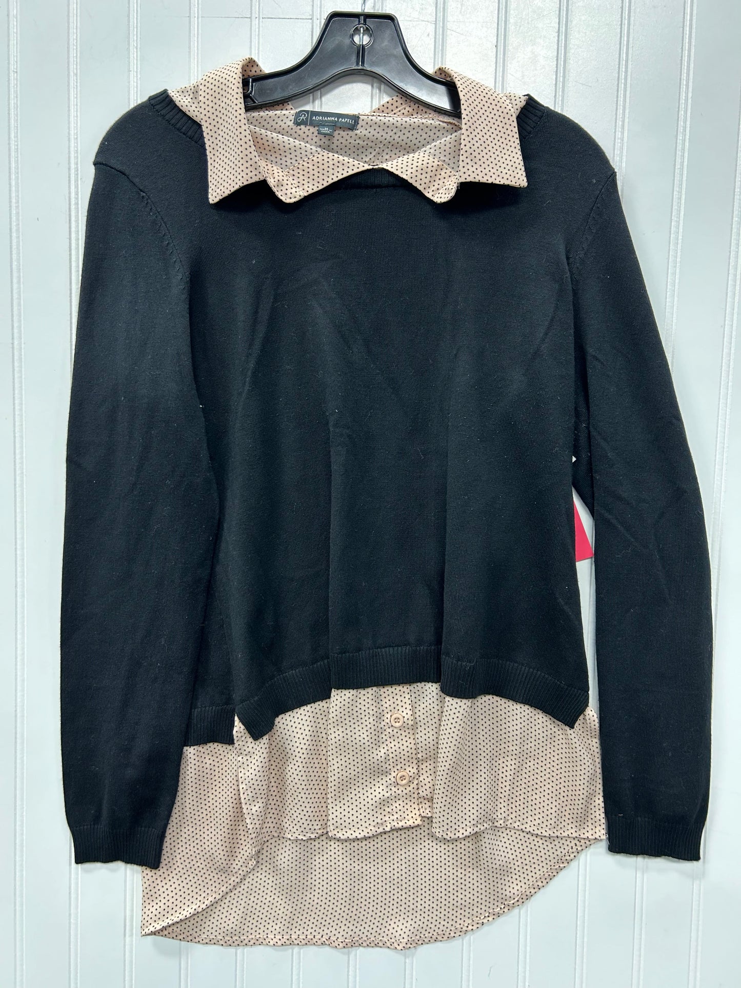 Top Ls By Adrianna Papell In Black & Pink, Size:M