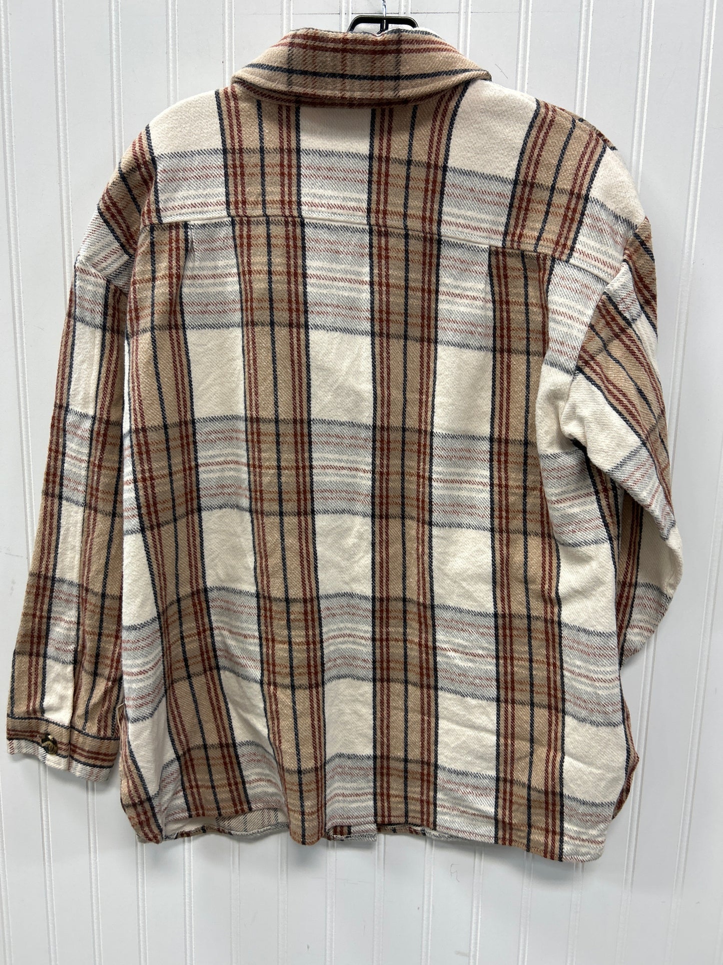Jacket Fleece By Christopher And Banks In Plaid Pattern, Size: Large petite
