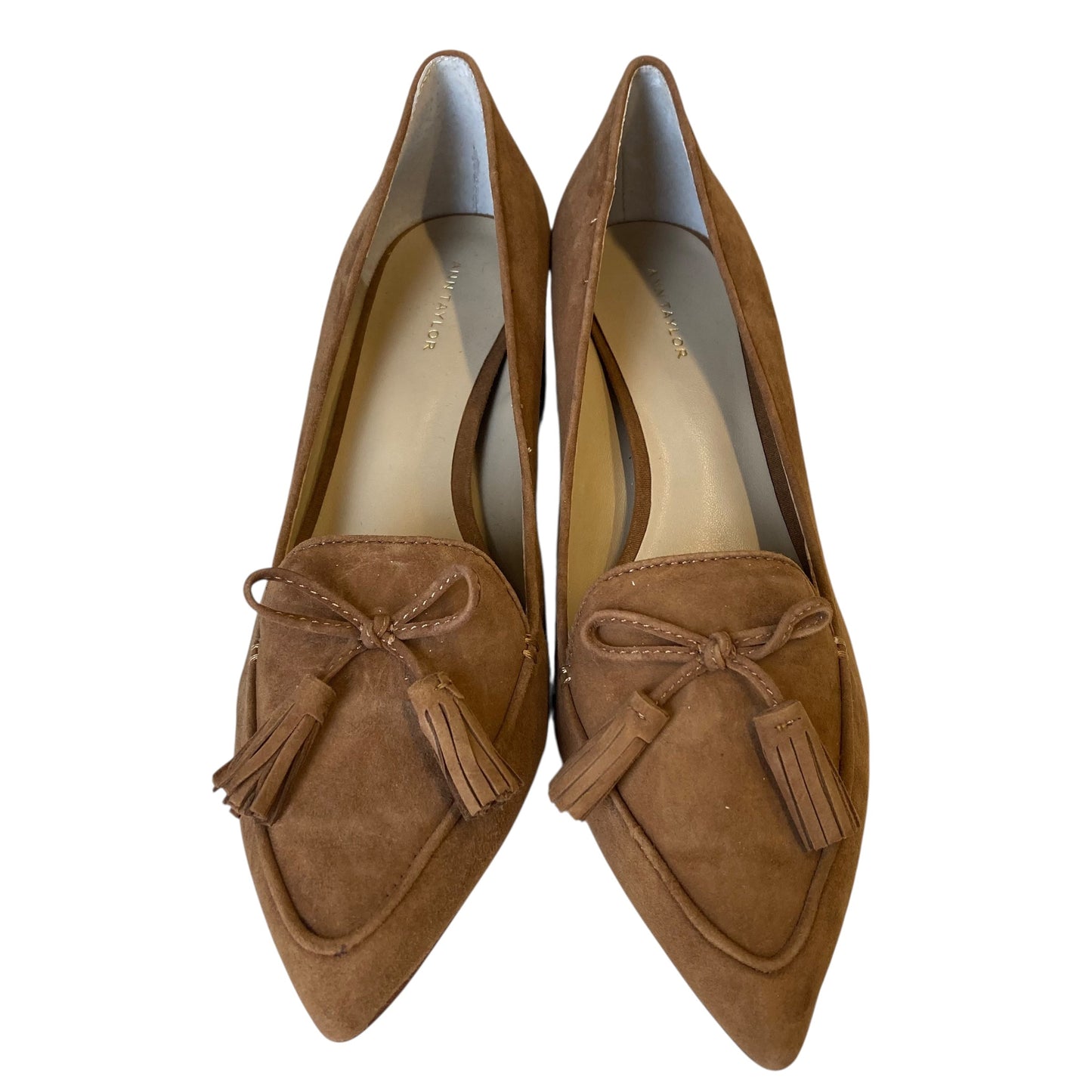 Shoes Heels Block By Ann Taylor In Tan, Size:8