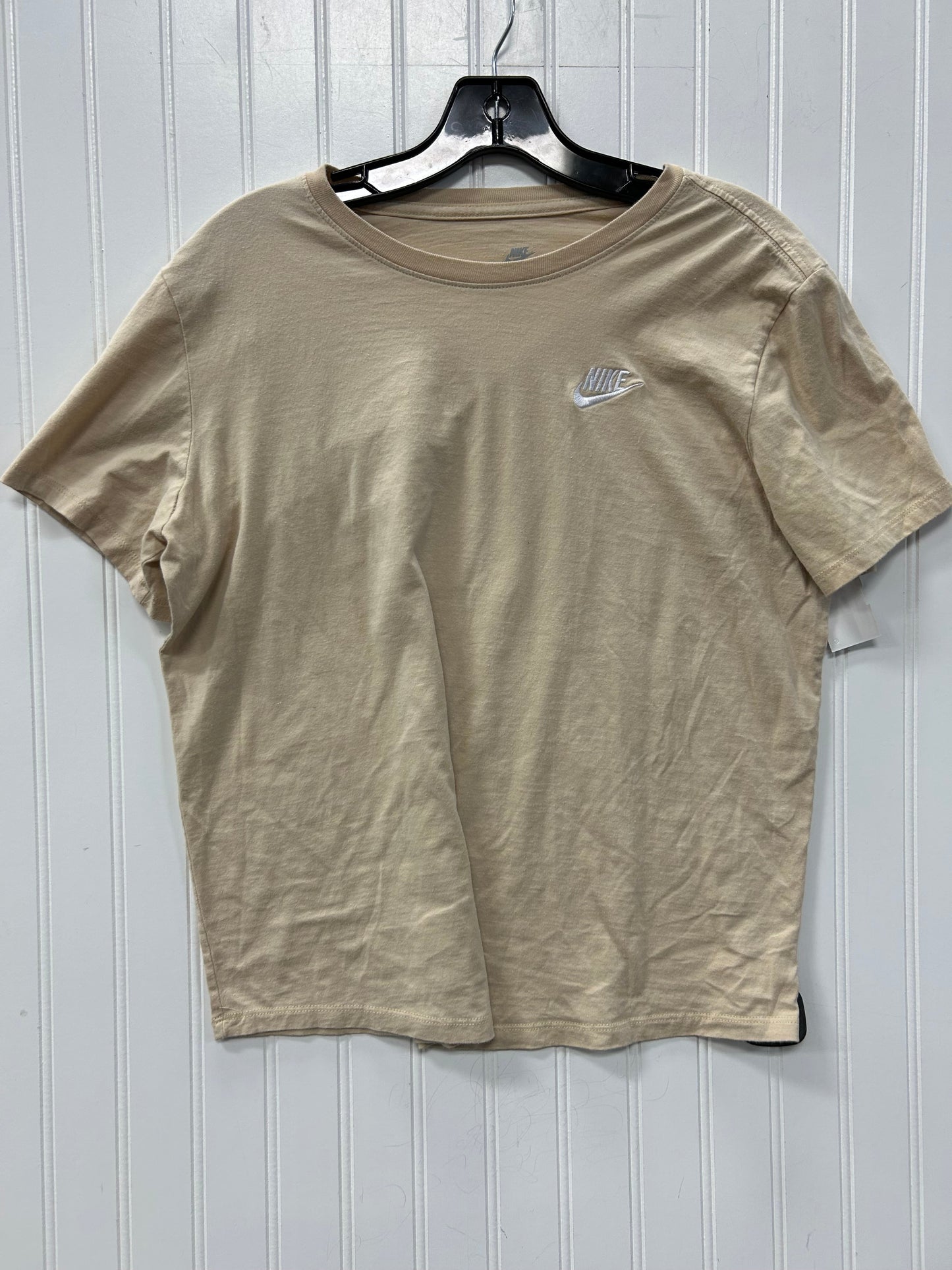 Athletic Top Ss By Nike Apparel In Tan, Size:L
