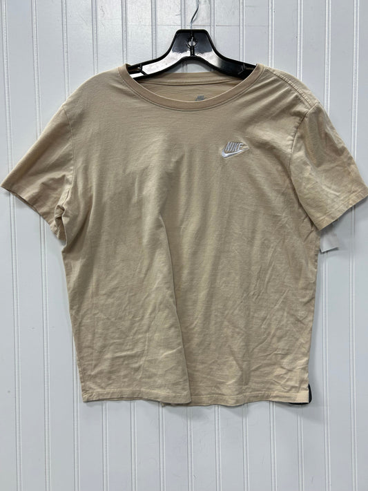 Athletic Top Ss By Nike Apparel In Tan, Size:L