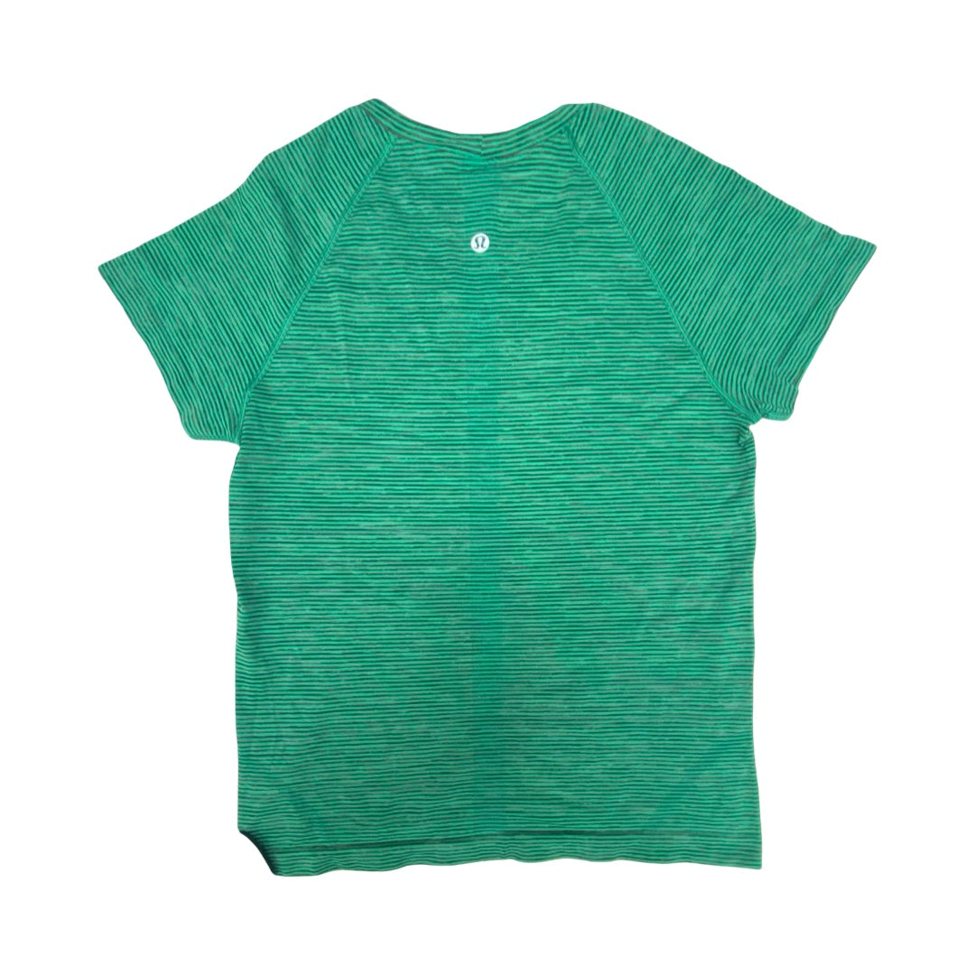 Athletic Top Ss By Lululemon In Black & Green, Size:8