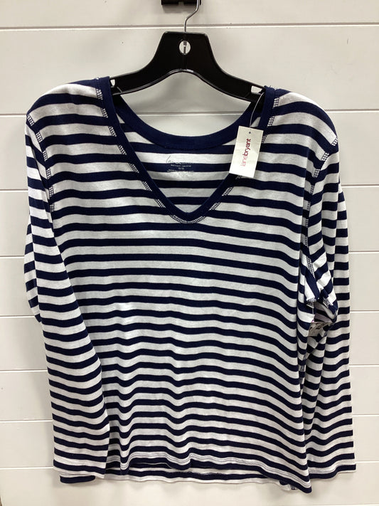 Top Ls By Lane Bryant In Blue & White, Size:1X