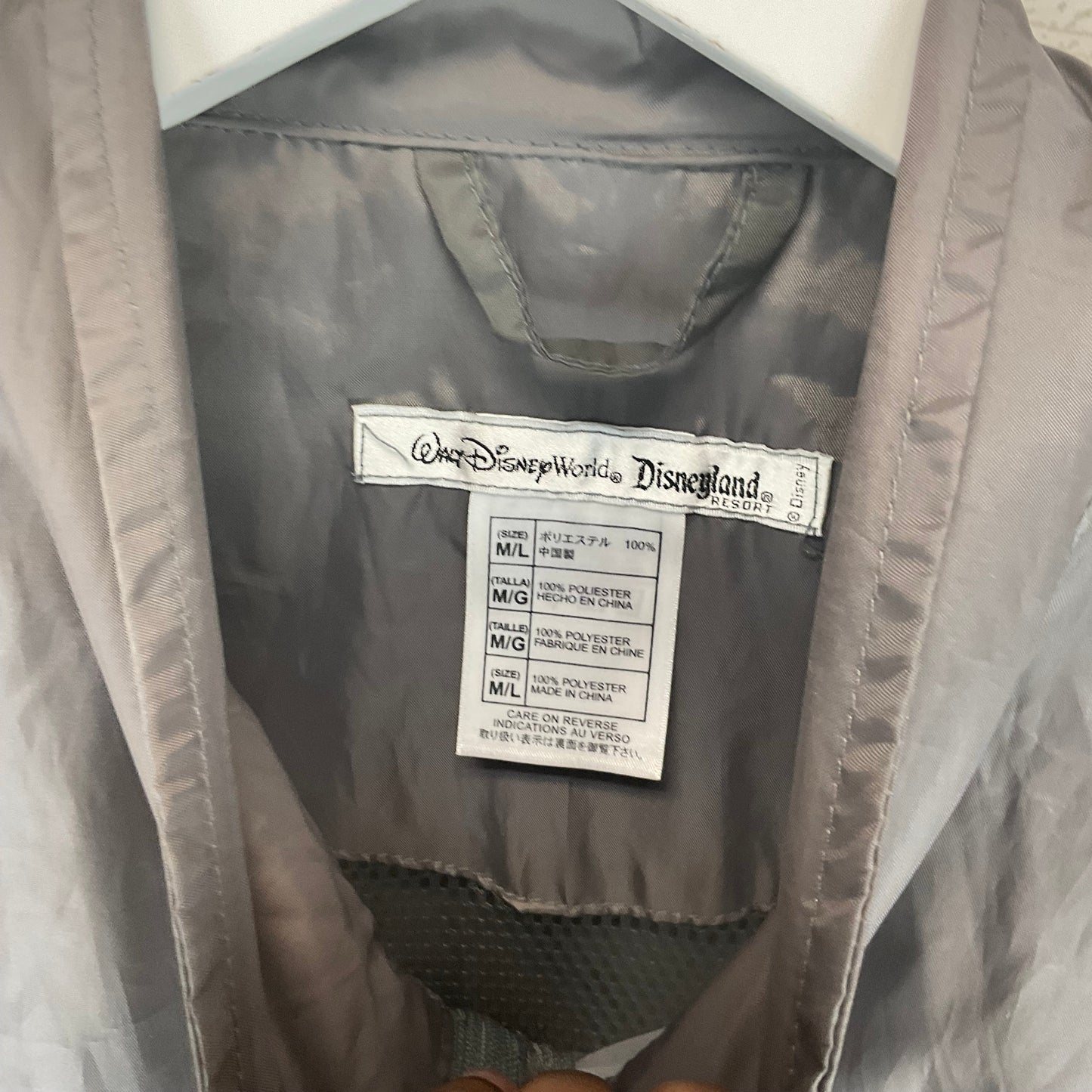 Jacket Windbreaker By Disney Store In Blue & Grey, Size: M