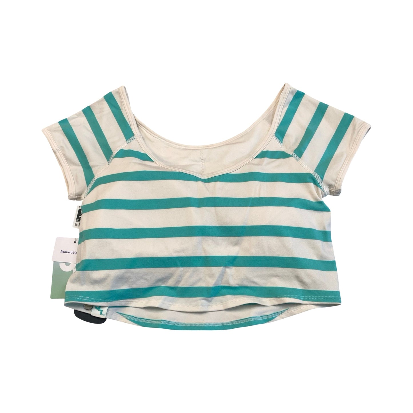 Athletic Top Ss By Joy Lab In Striped Pattern, Size:L