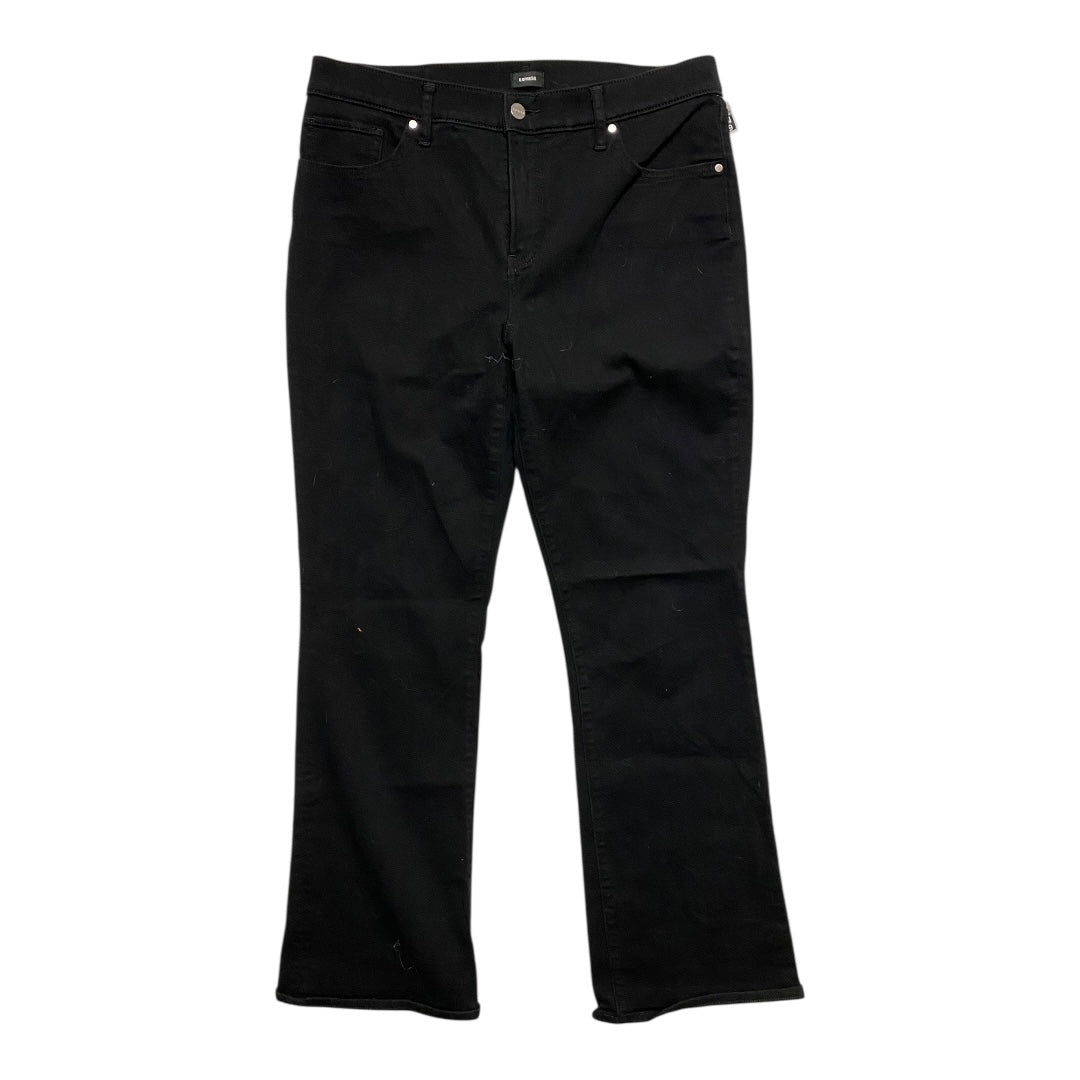 Jeans Boot Cut By Express In Black Denim, Size:12