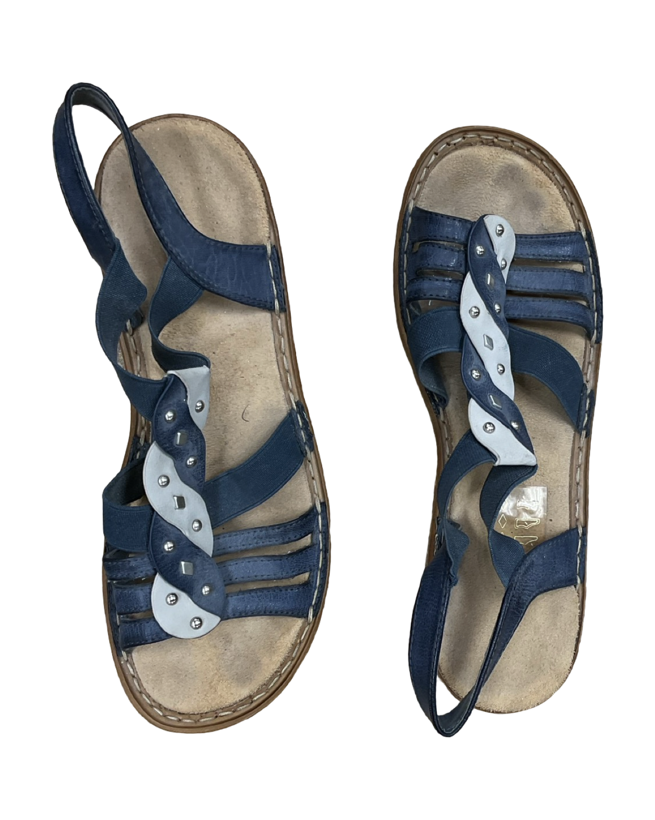 Sandals Flats By Riekers In Blue, Size:8.5
