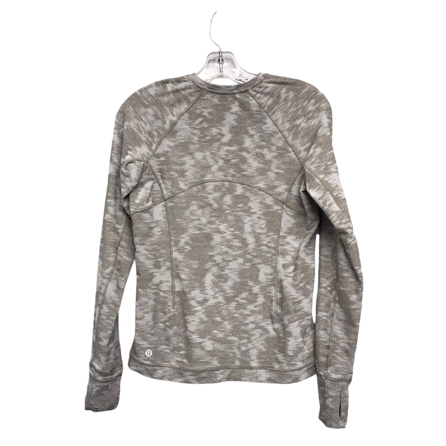 Athletic Top Ls Crewneck By Lululemon In Green & Grey, Size:S