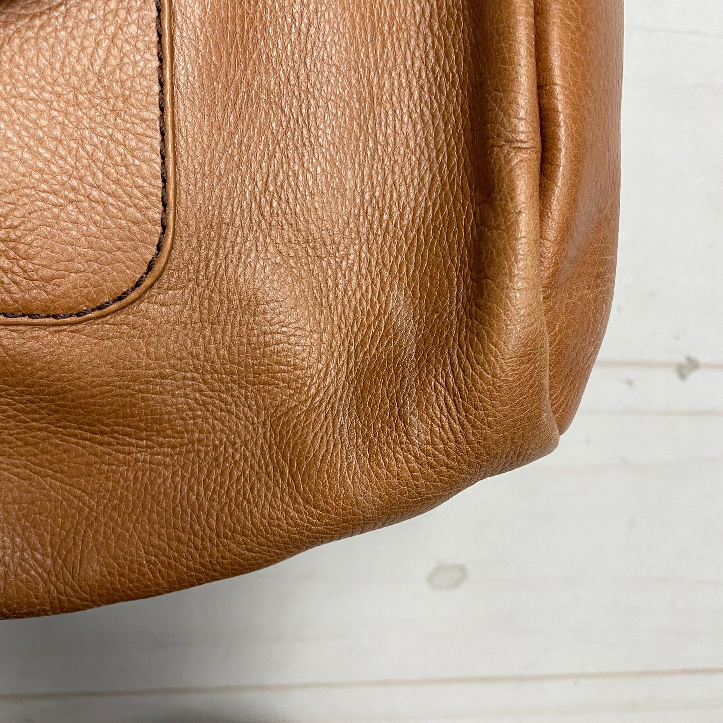 Handbag Leather By Fossil, Size: Medium