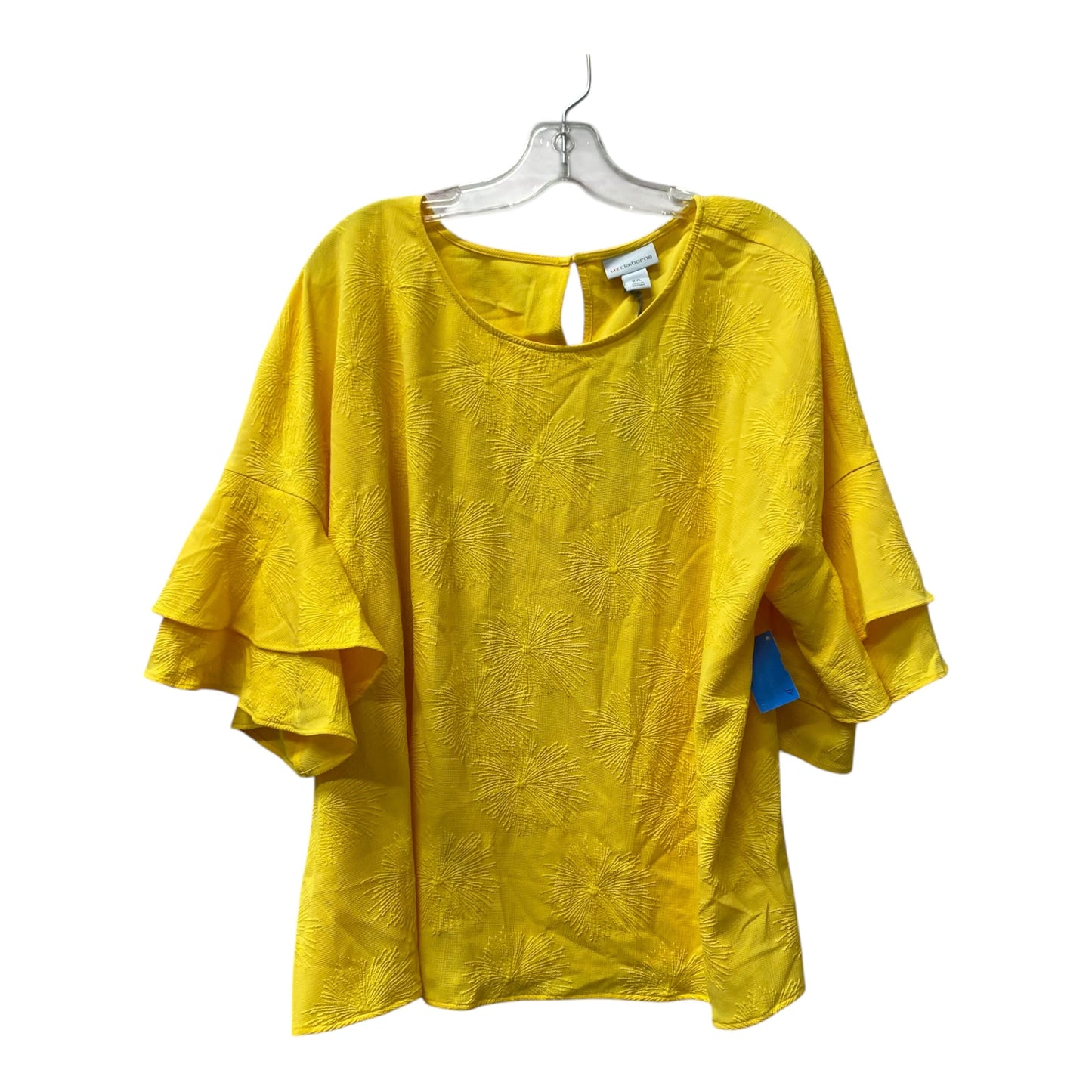 Top Ss By Liz Claiborne In Yellow, Size:1X