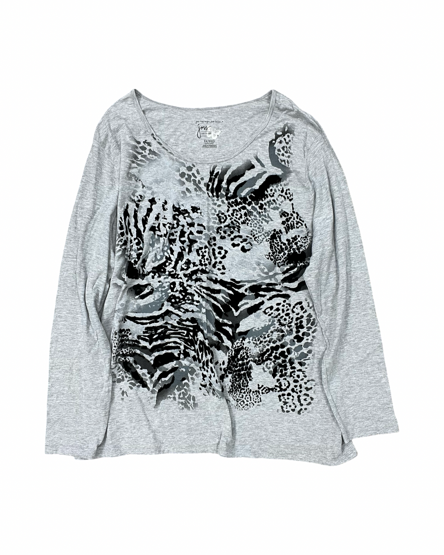 Top Ls By Just My Size In Grey, Size:3X