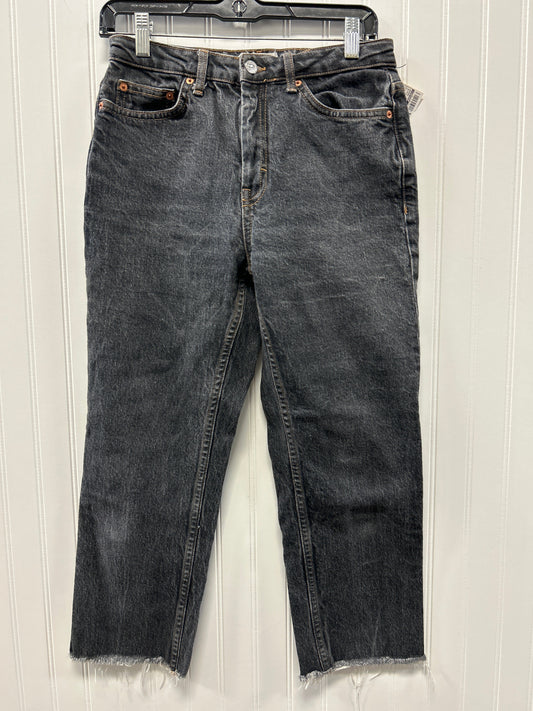 Jeans Straight By Topshop In Black Denim, Size:4