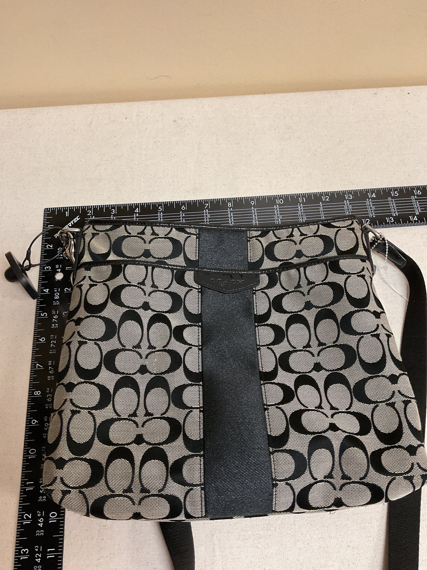 Crossbody Designer By Coach In Black & Tan, Size:Medium