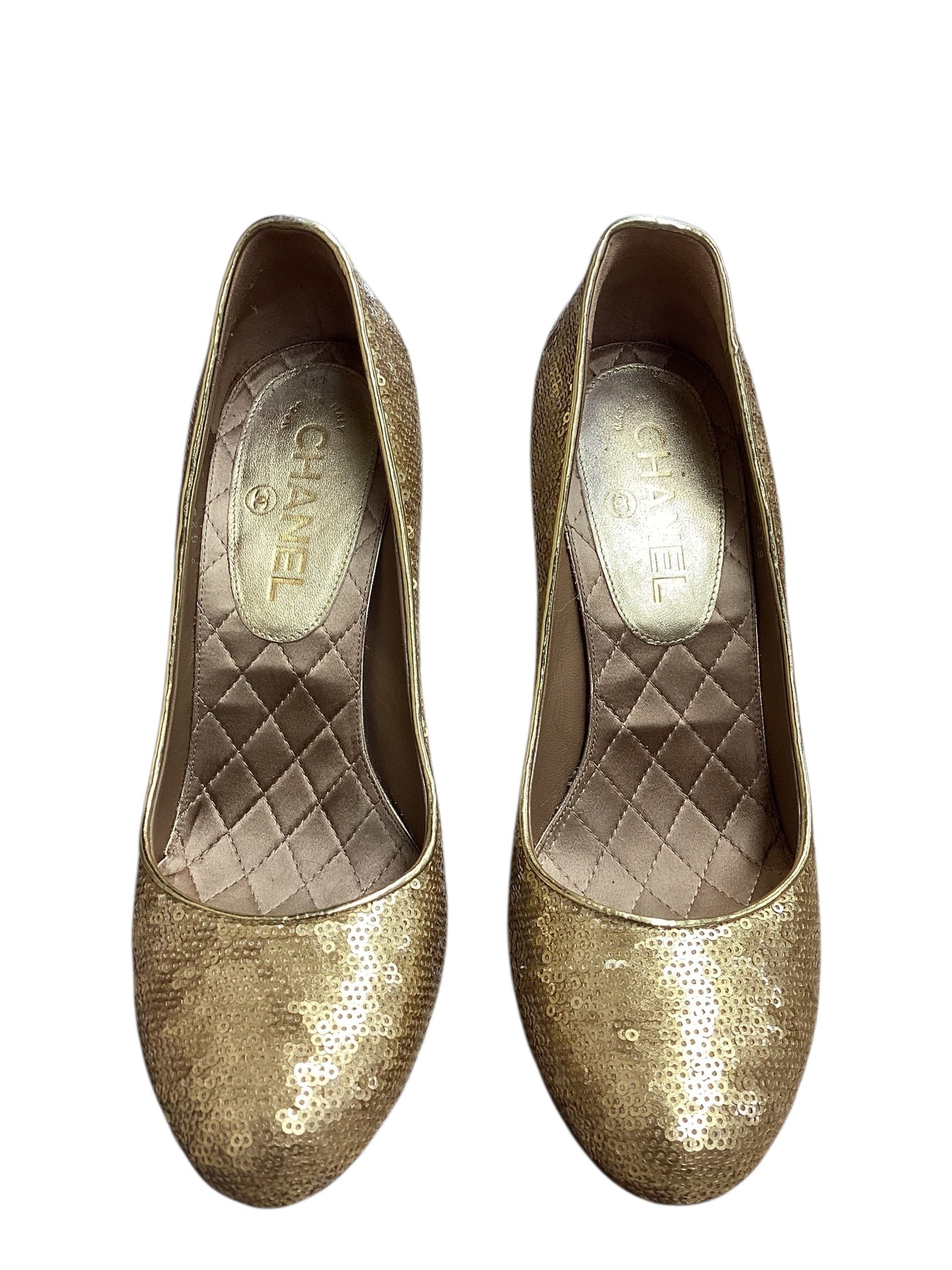 Shoes Luxury Designer By Chanel In Gold
