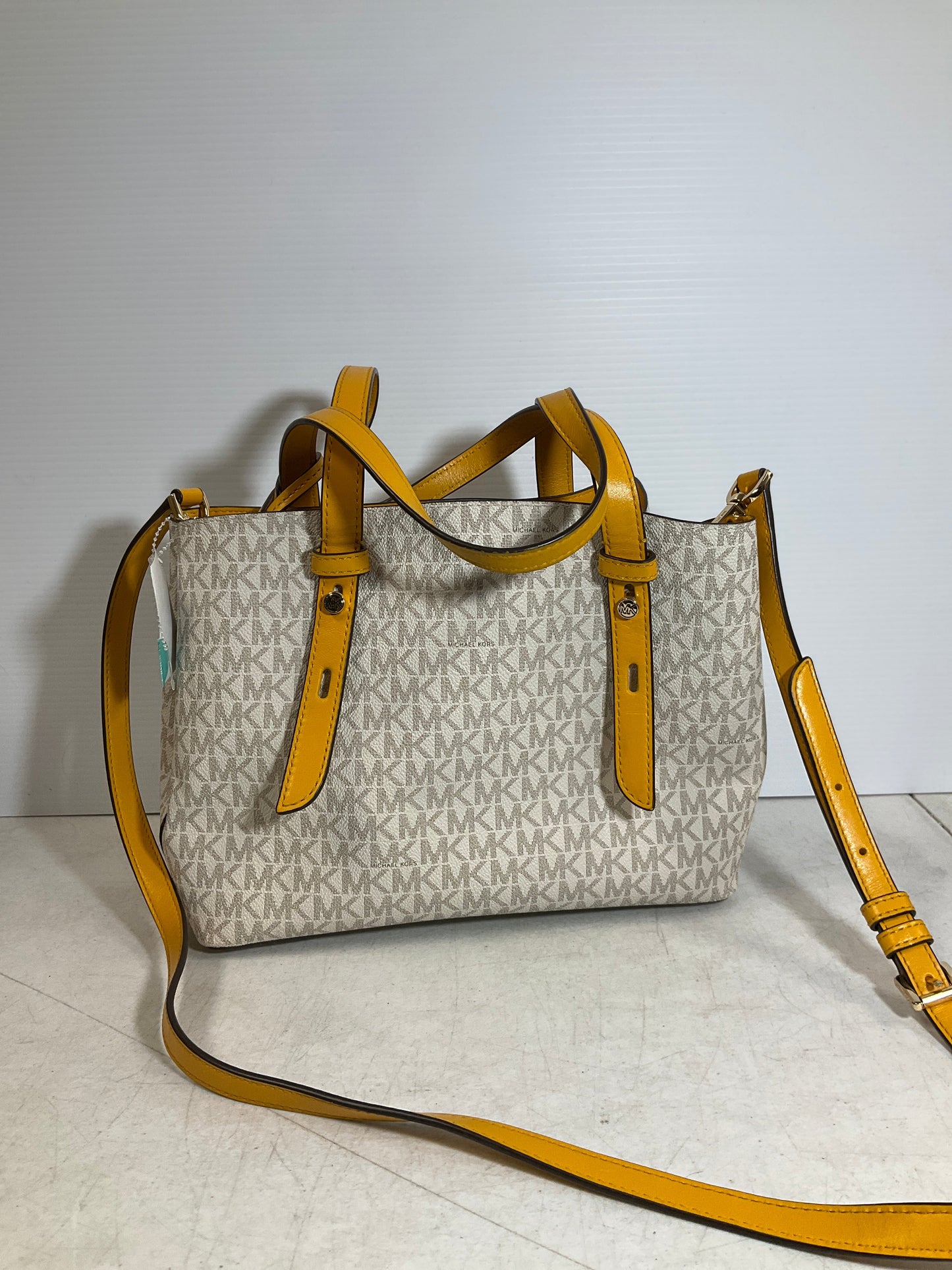 Crossbody Designer By Michael Kors In Yellow, Size:Medium