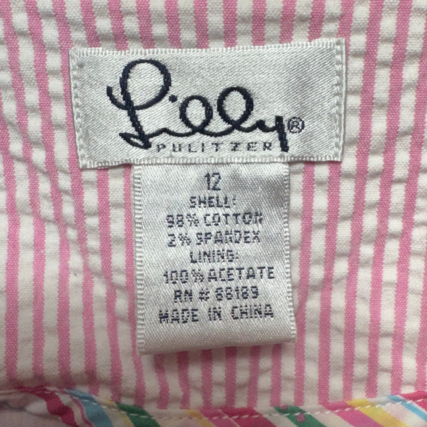 Vintage Seersucker Blazer Designer By Lilly Pulitzer In Striped Pattern, Size: 12