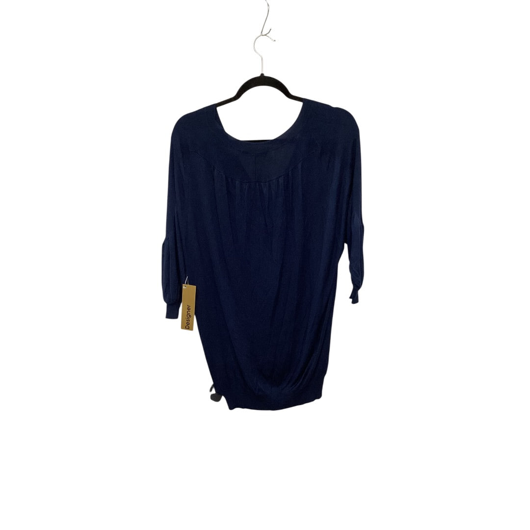 Designer Top Long Sleeve By Autumn Cashmere In Blue, Size: S