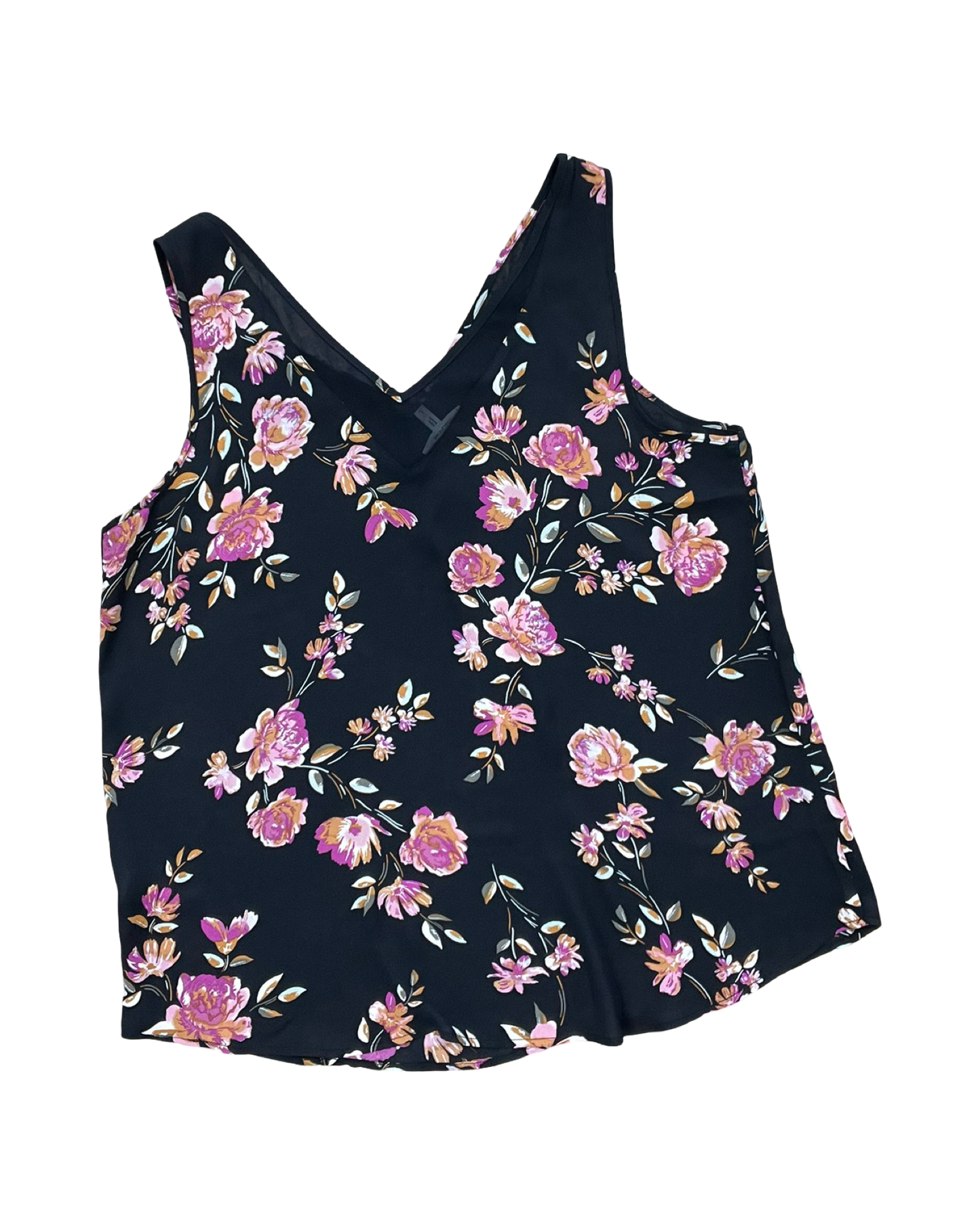 Top Sleeveless By Maurices In Black & Pink, Size:L