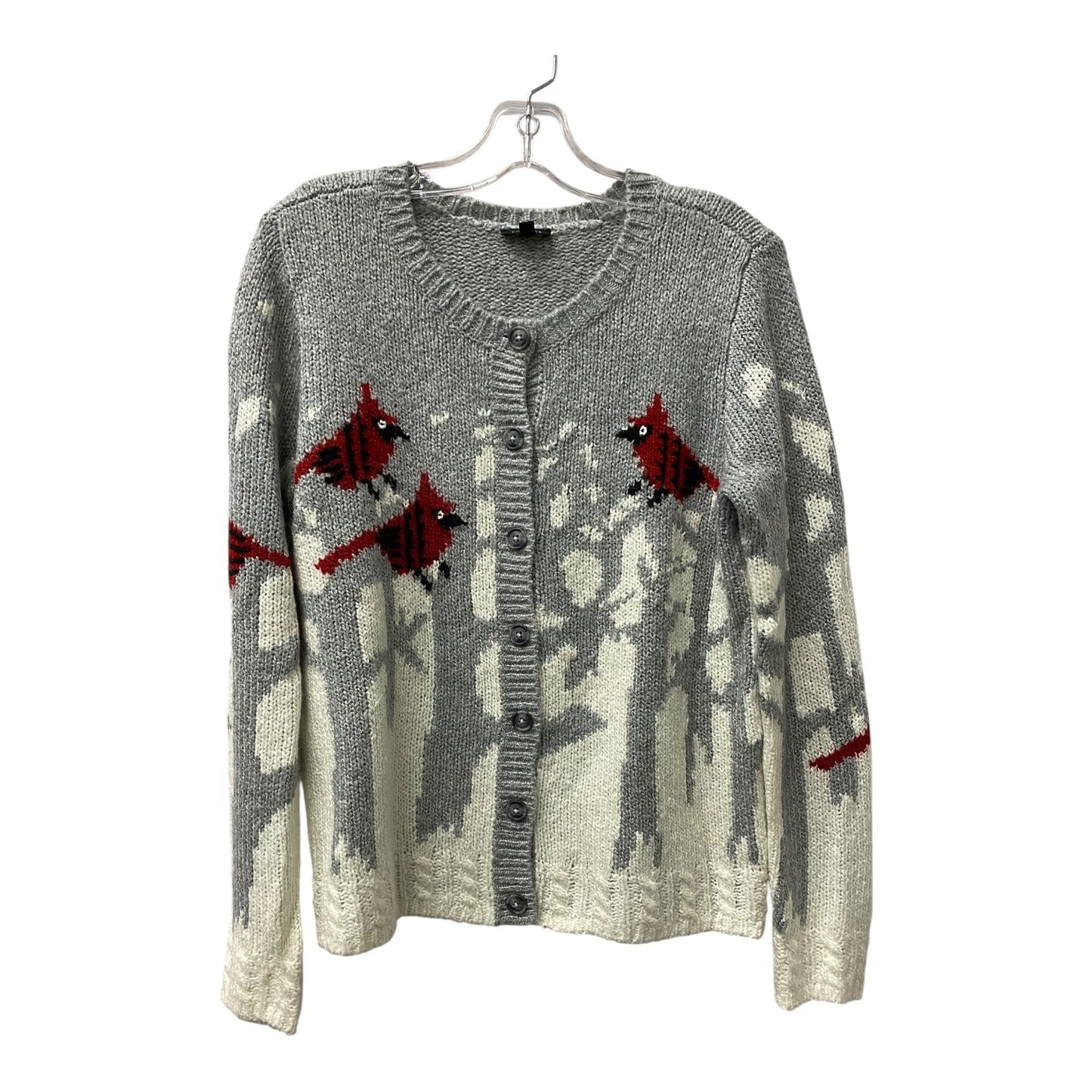 Sweater Cardigan By Talbots In Grey, Size:S