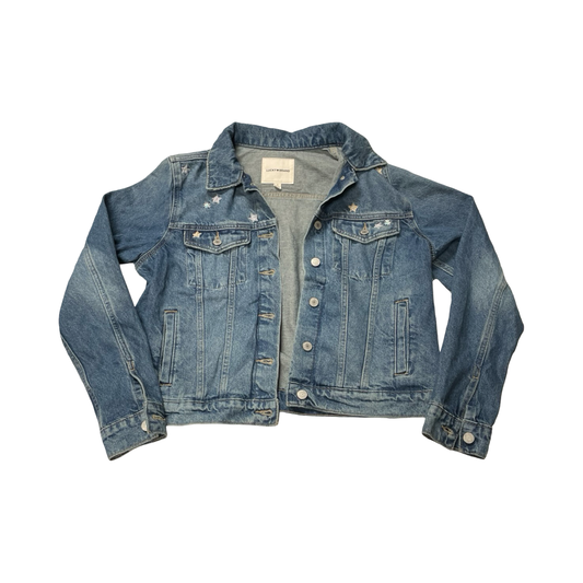 Blazer By Lucky Brand In Blue Denim, Size:L
