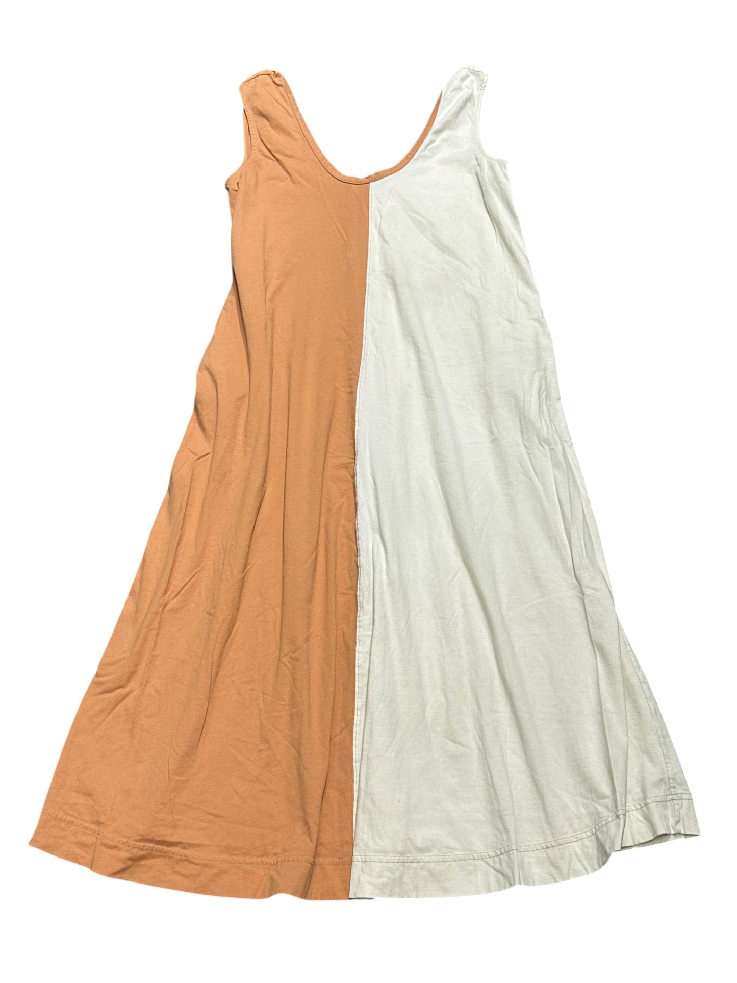 Dress Casual Maxi By Free People In Tan & White, Size:M