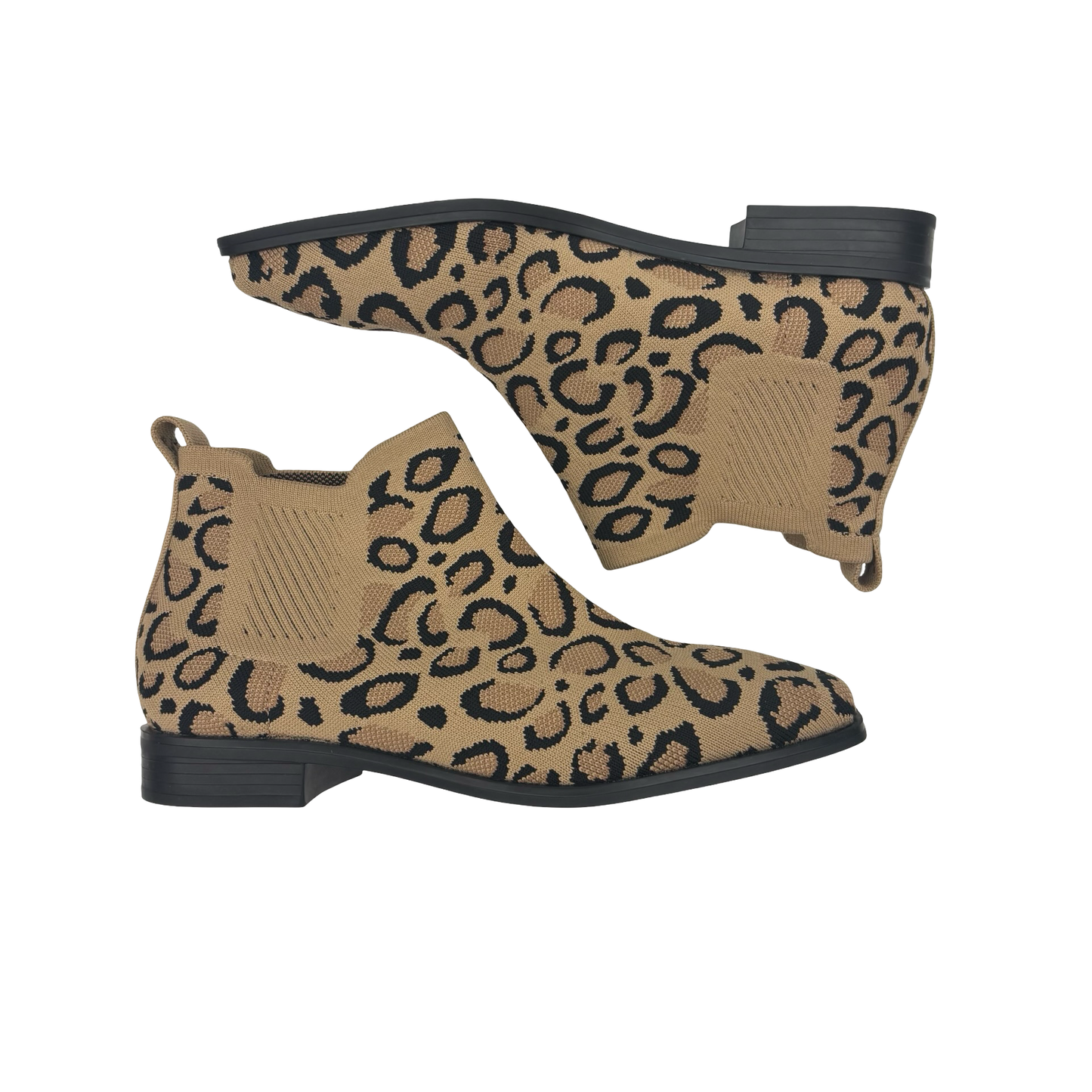Boots Ankle Flats By Vivaia In Leopard Print, Size:7.5
