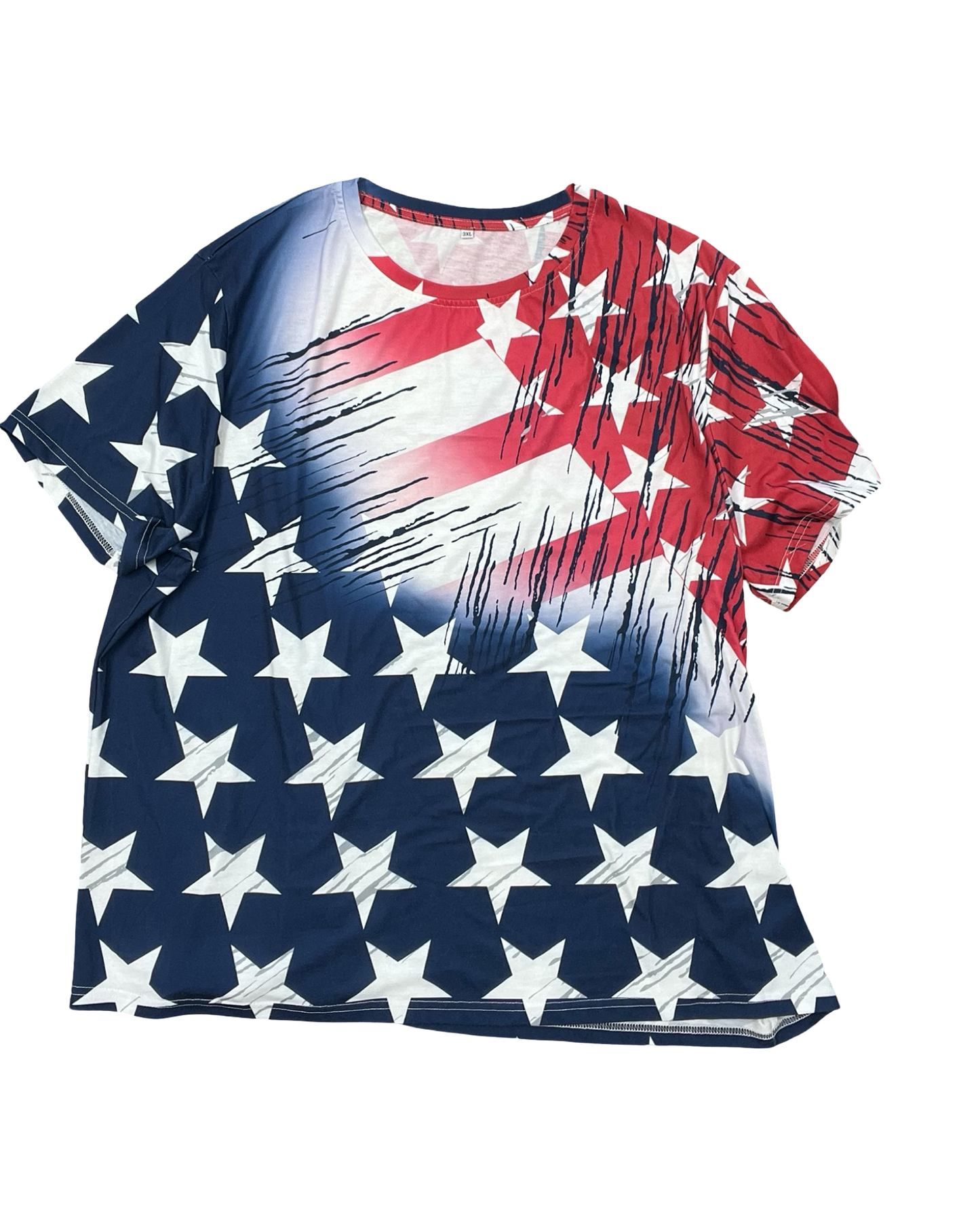 Top Ss By Clothes Mentor In Blue Red & White, Size:3X