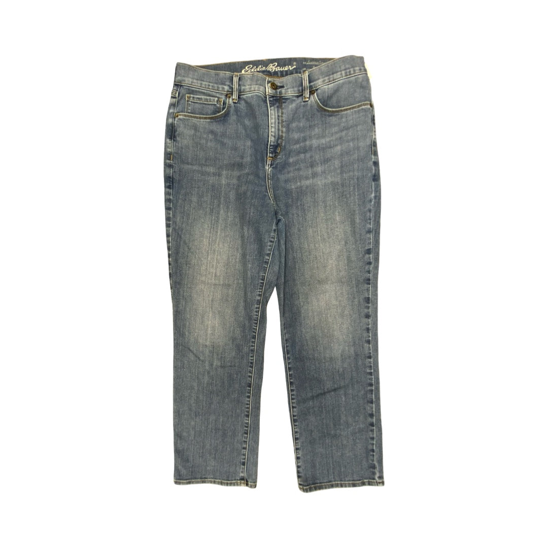 Jeans Straight By Eddie Bauer In Blue, Size:12