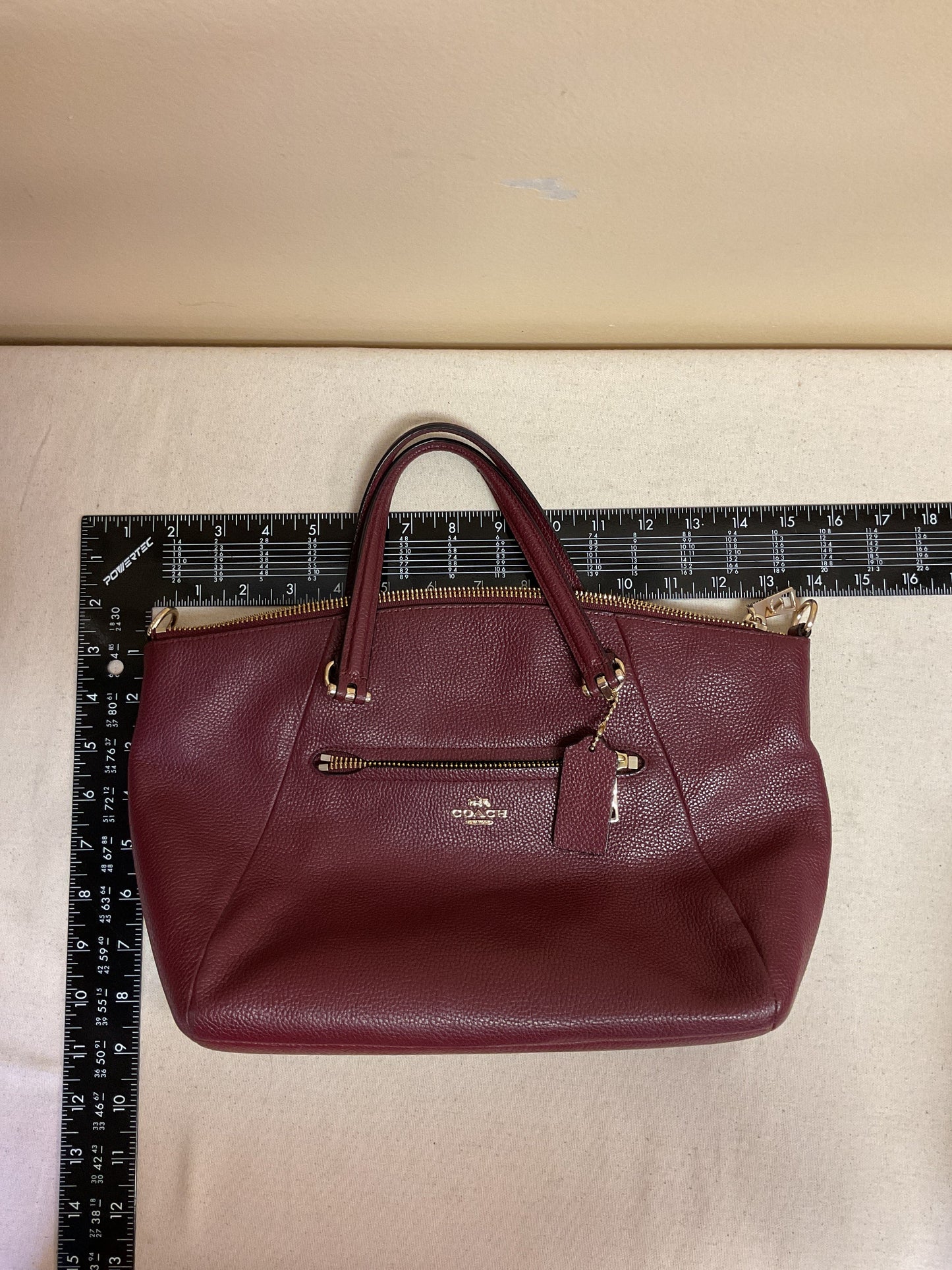 Handbag Designer By Coach In Purple, Size:Medium