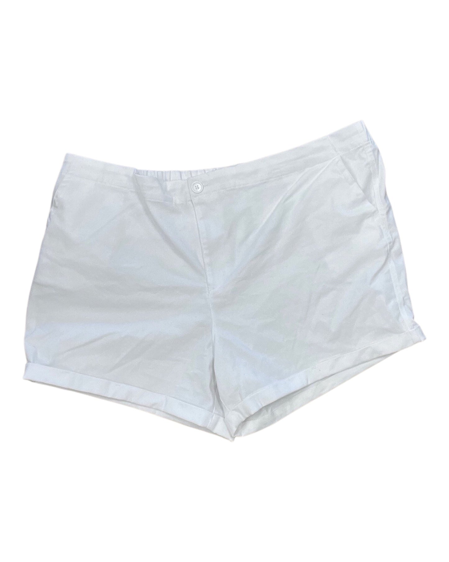 Shorts By Just Be In White, Size:3X