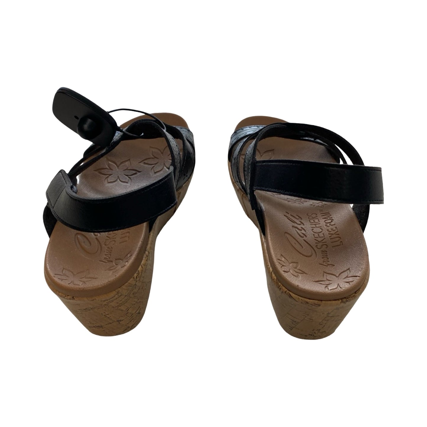 Sandals Heels Wedge By Skechers In Black, Size:8
