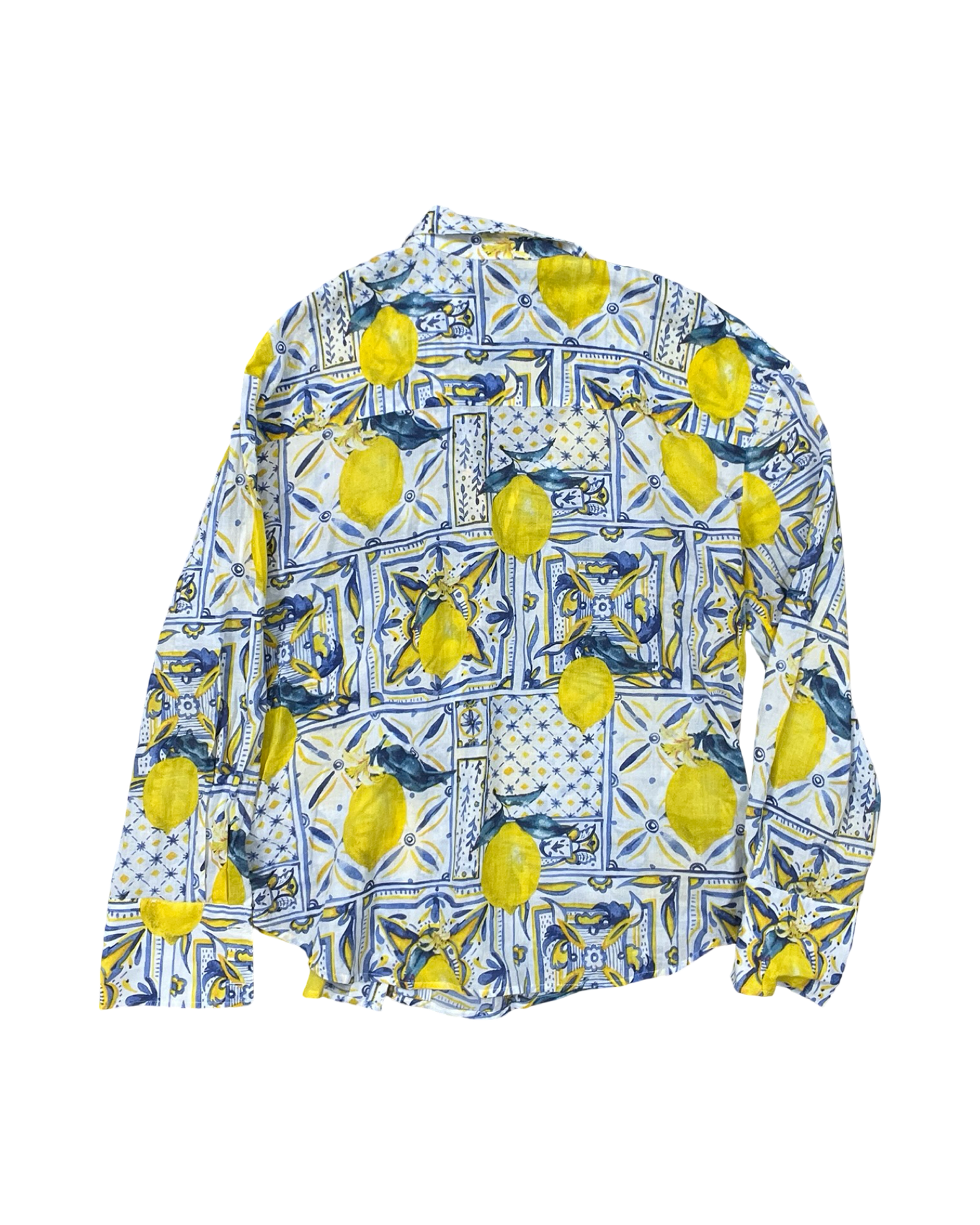 Blouse Ls By Calypso St Barth In Blue & Yellow, Size:L