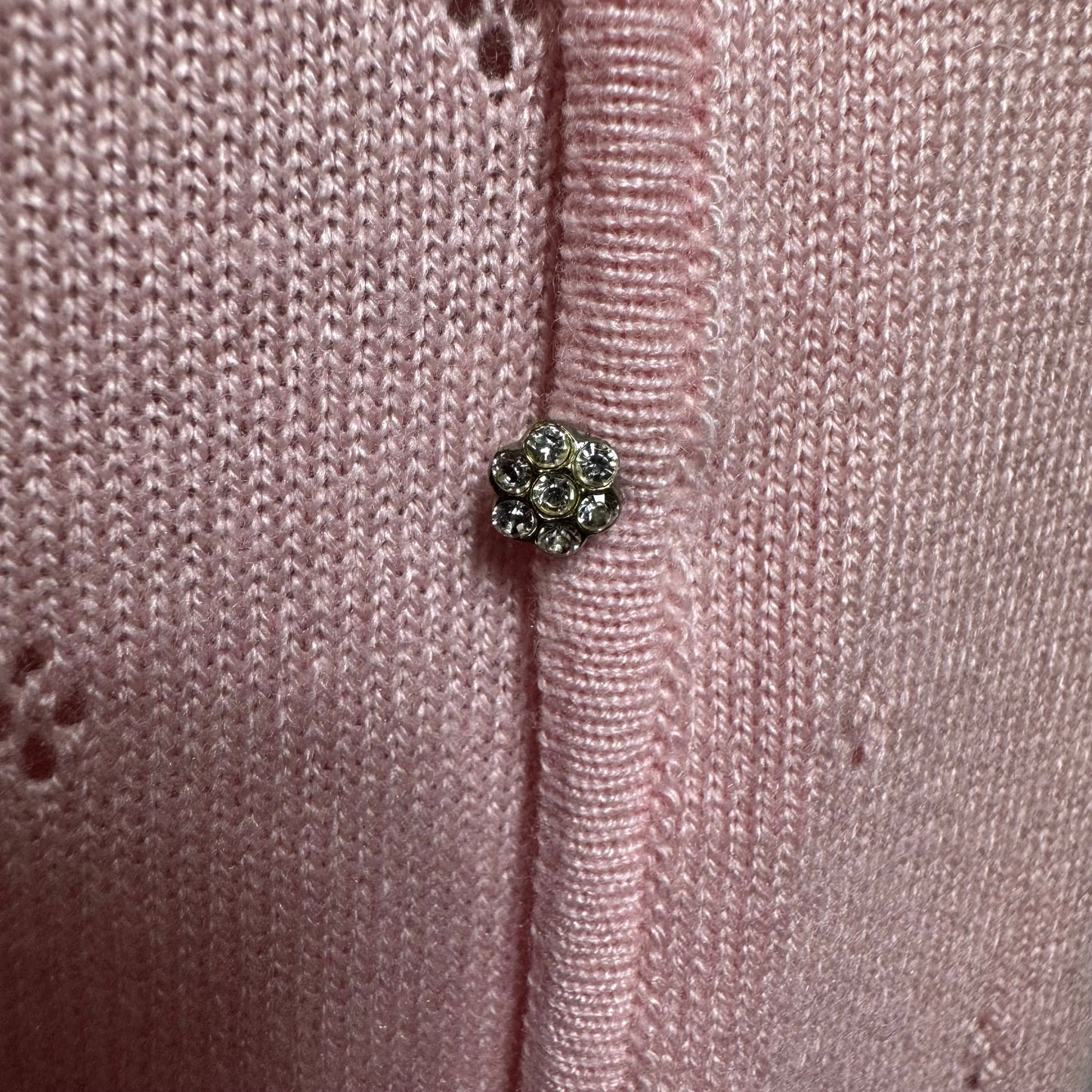 Cashmere Silk Blend Cardigan Sweater Twin Set Designer By Escada In Pink, Size: M