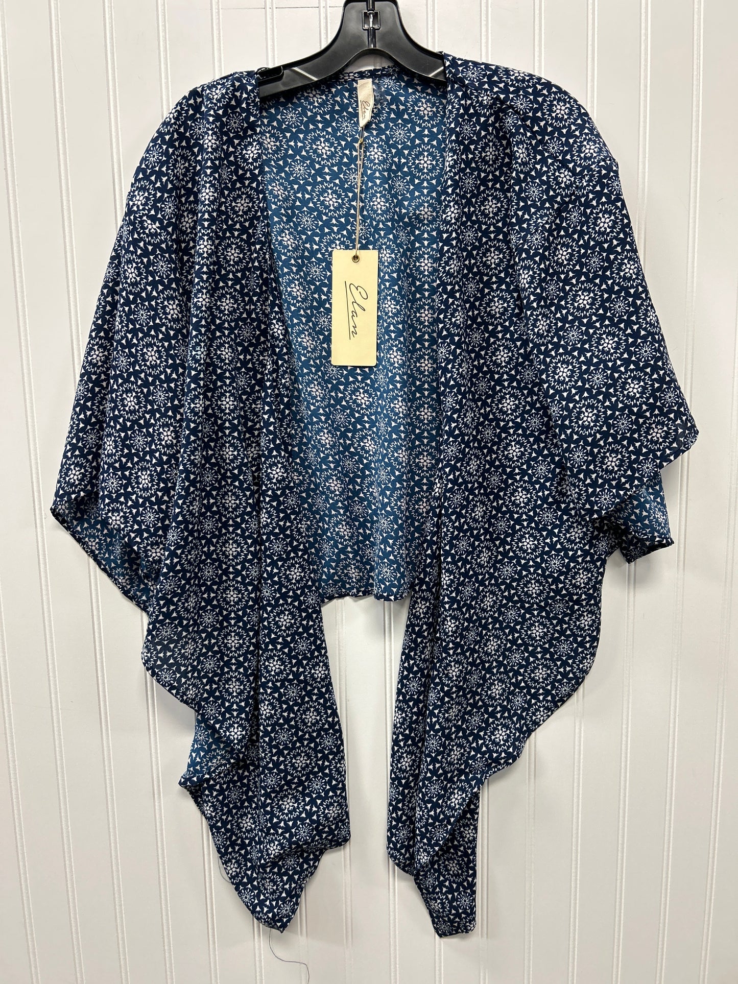Blouse Ss By Elan In Navy, Size:Osfm