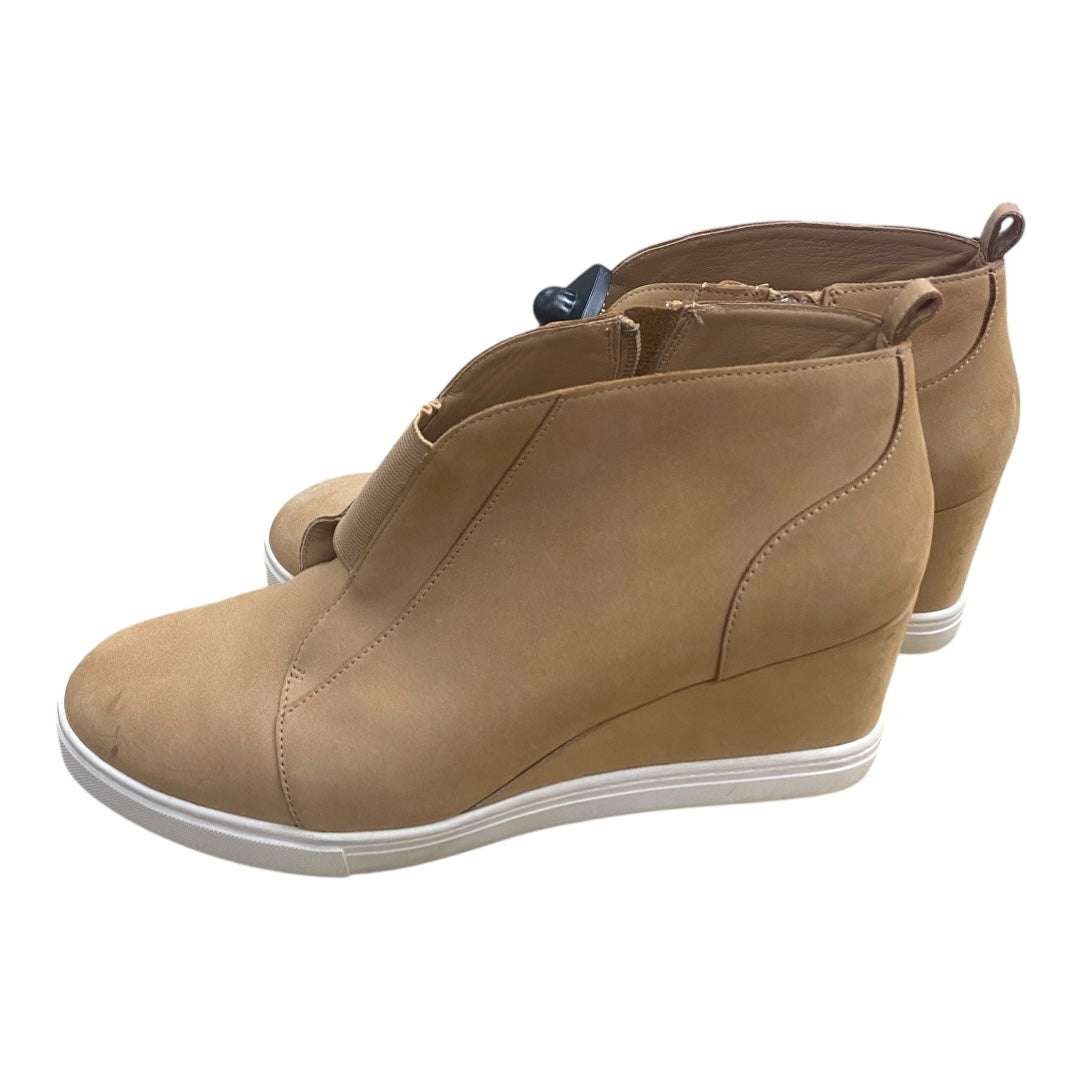 Shoes Sneakers By Linea Paolo In Tan & White, Size:10