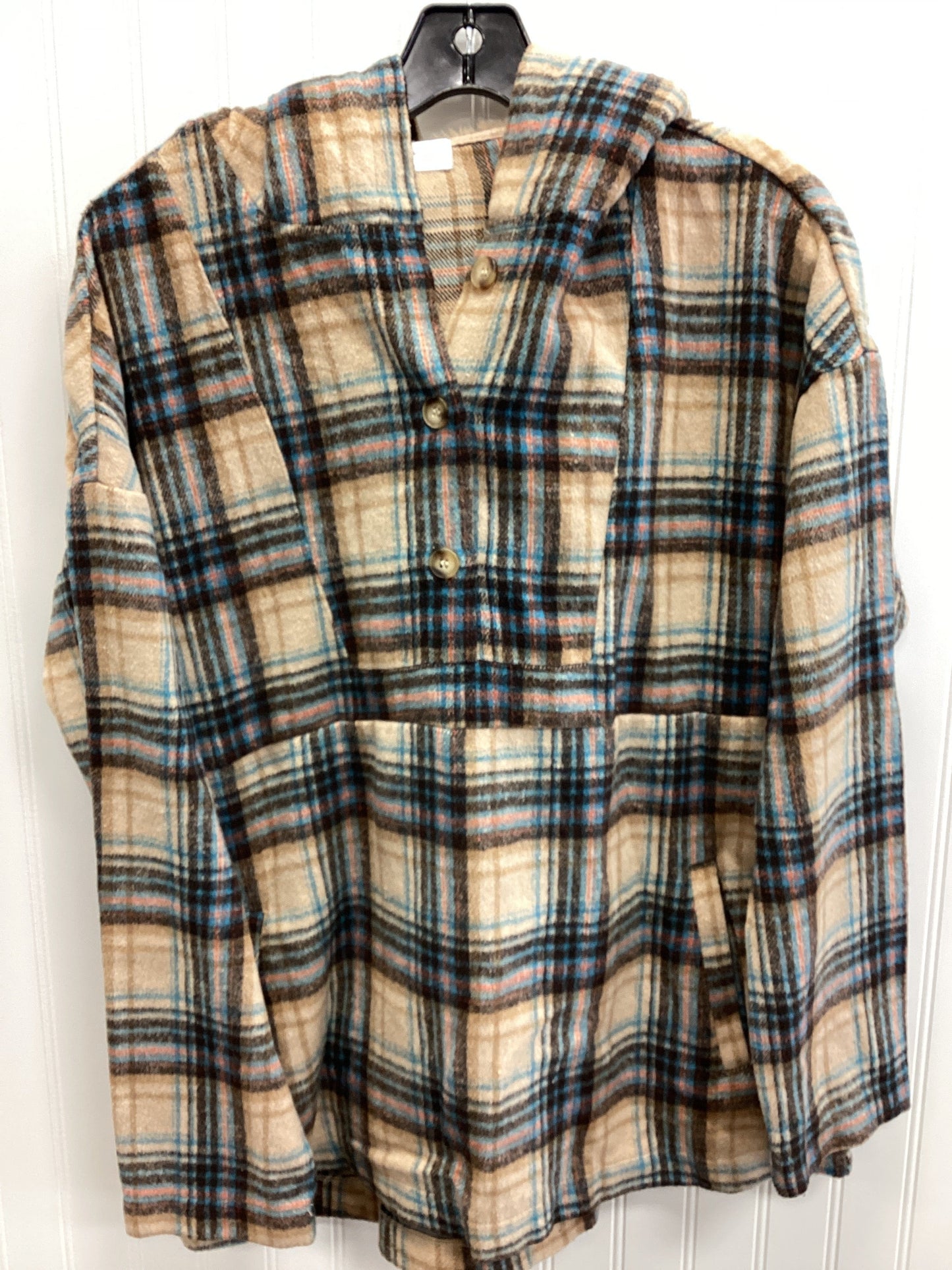 Jacket Fleece By Clothes Mentor In Plaid Pattern, Size:M