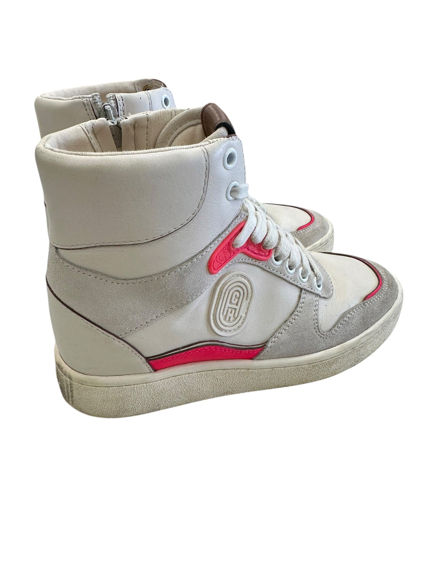 Shoes Designer By Coach In Cream & Pink, Size:5.5