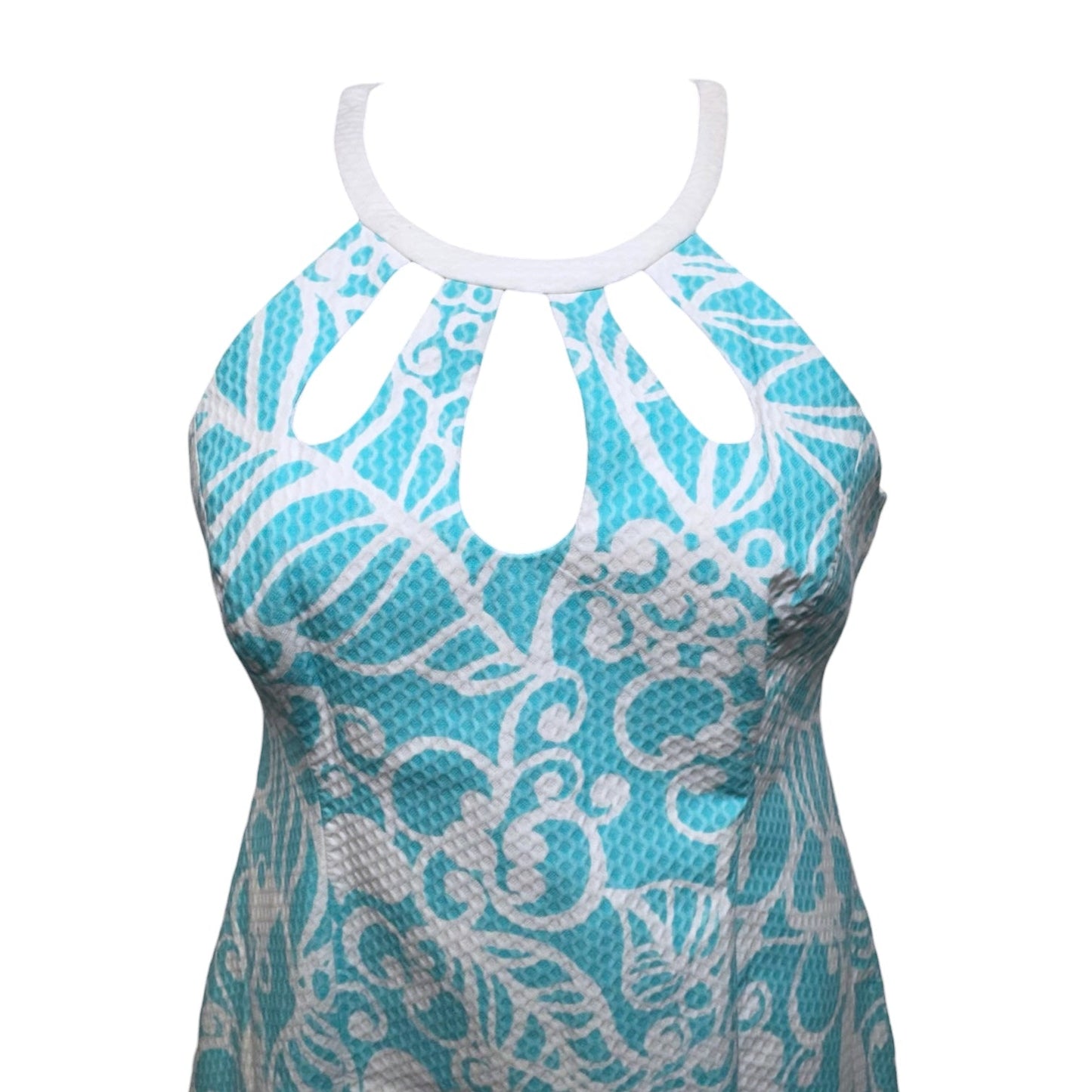 Pearl Shift Dress Designer By Lilly Pulitzer In Shorely Blue Pickup Lines Border, Size: 8