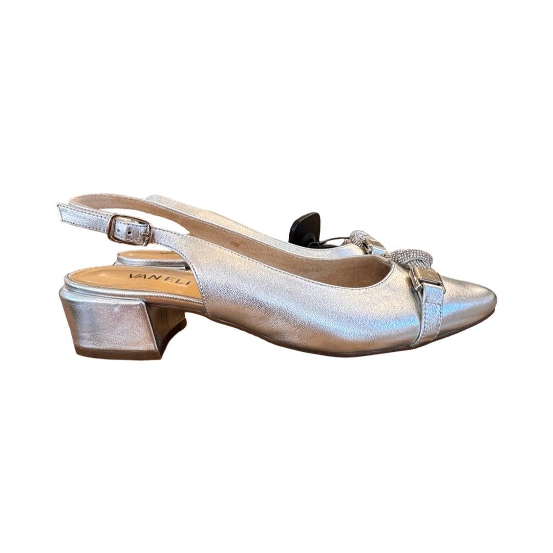 Shoes Heels Block By Vaneli In Silver, Size:9