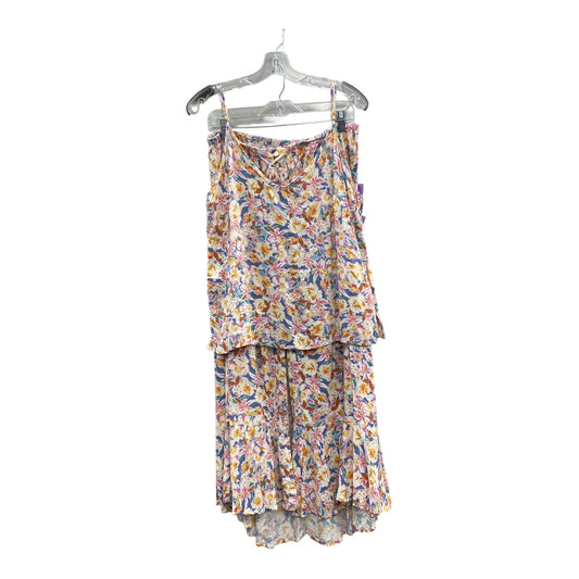 Skirt Set 2Pc By Cynthia Rowley In Pink & Yellow, Size:Xl