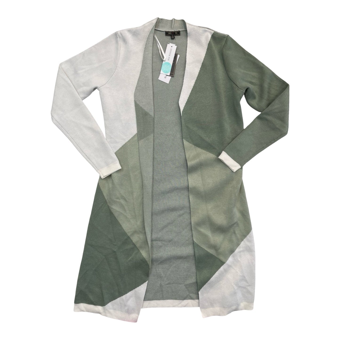 Cardigan By Cmc In Green & White, Size:S