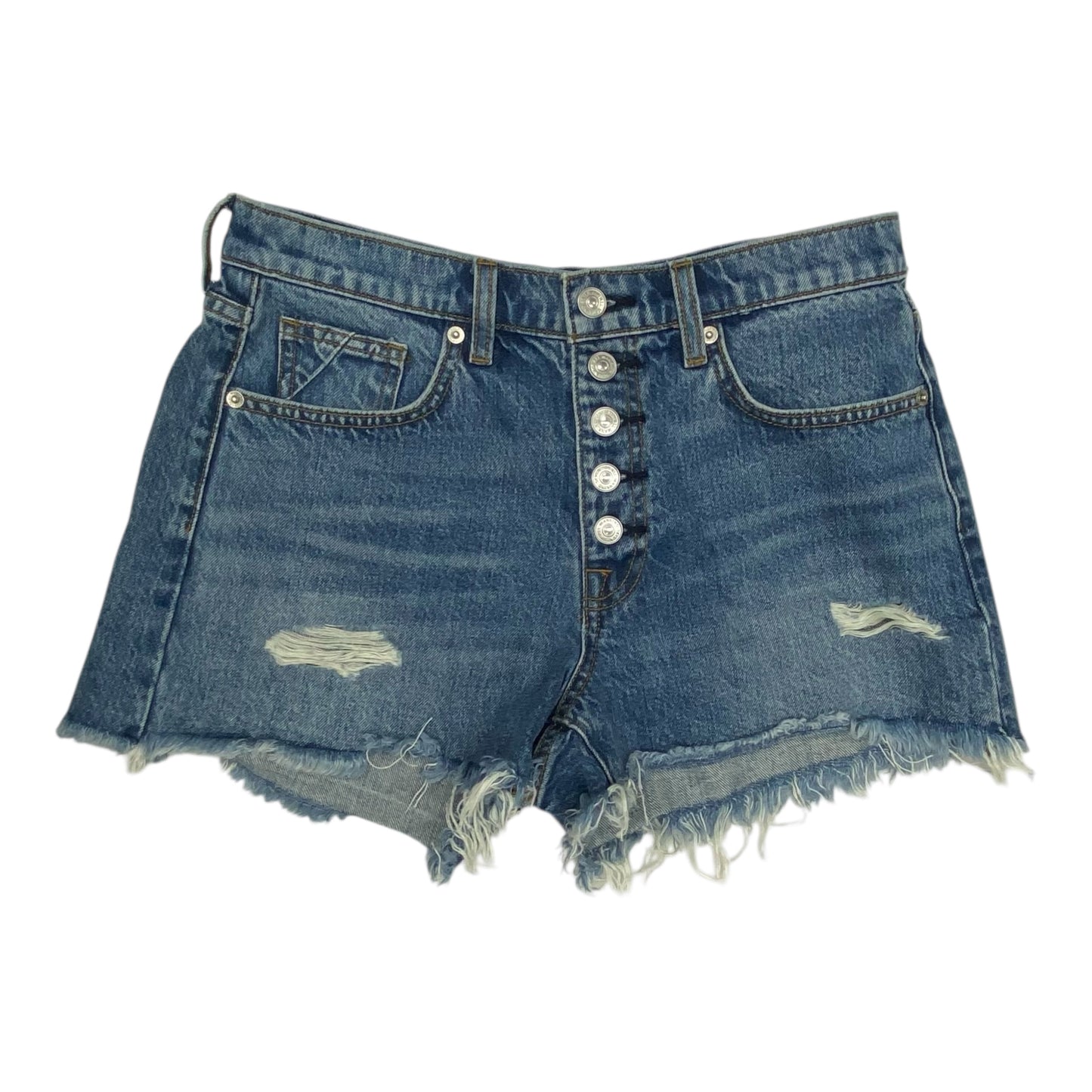 Shorts By 7 For All Mankind In Blue Denim, Size:6