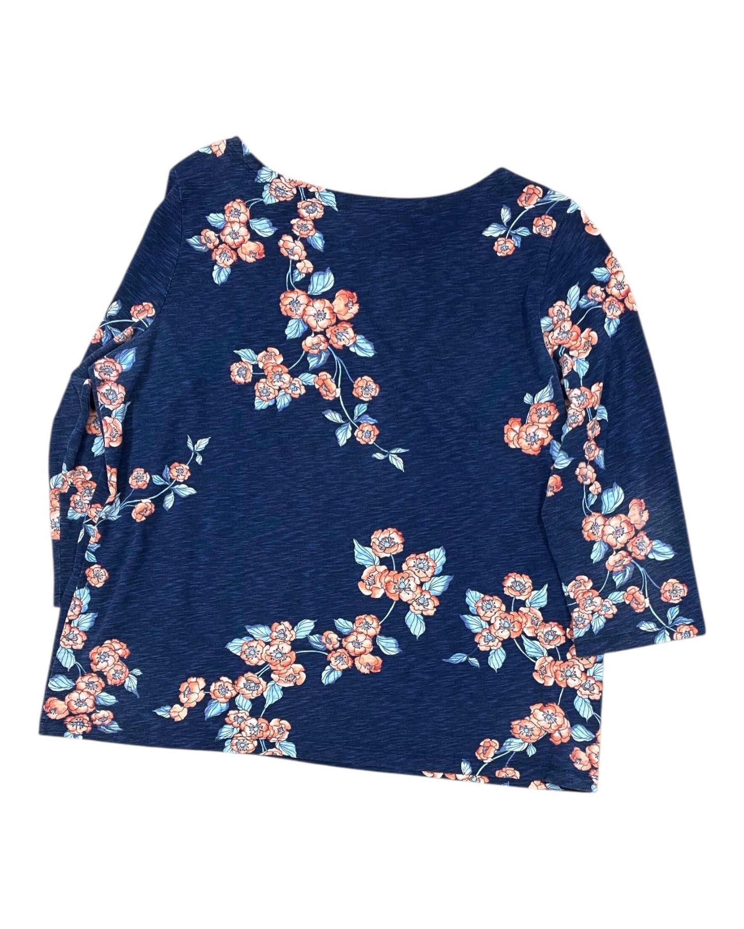 Top 3/4 Sleeve By St Johns Bay In Blue, Size:Xl