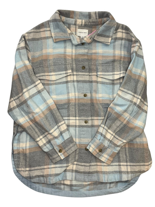 Jacket Shirt By American Eagle In Plaid Pattern, Size:L