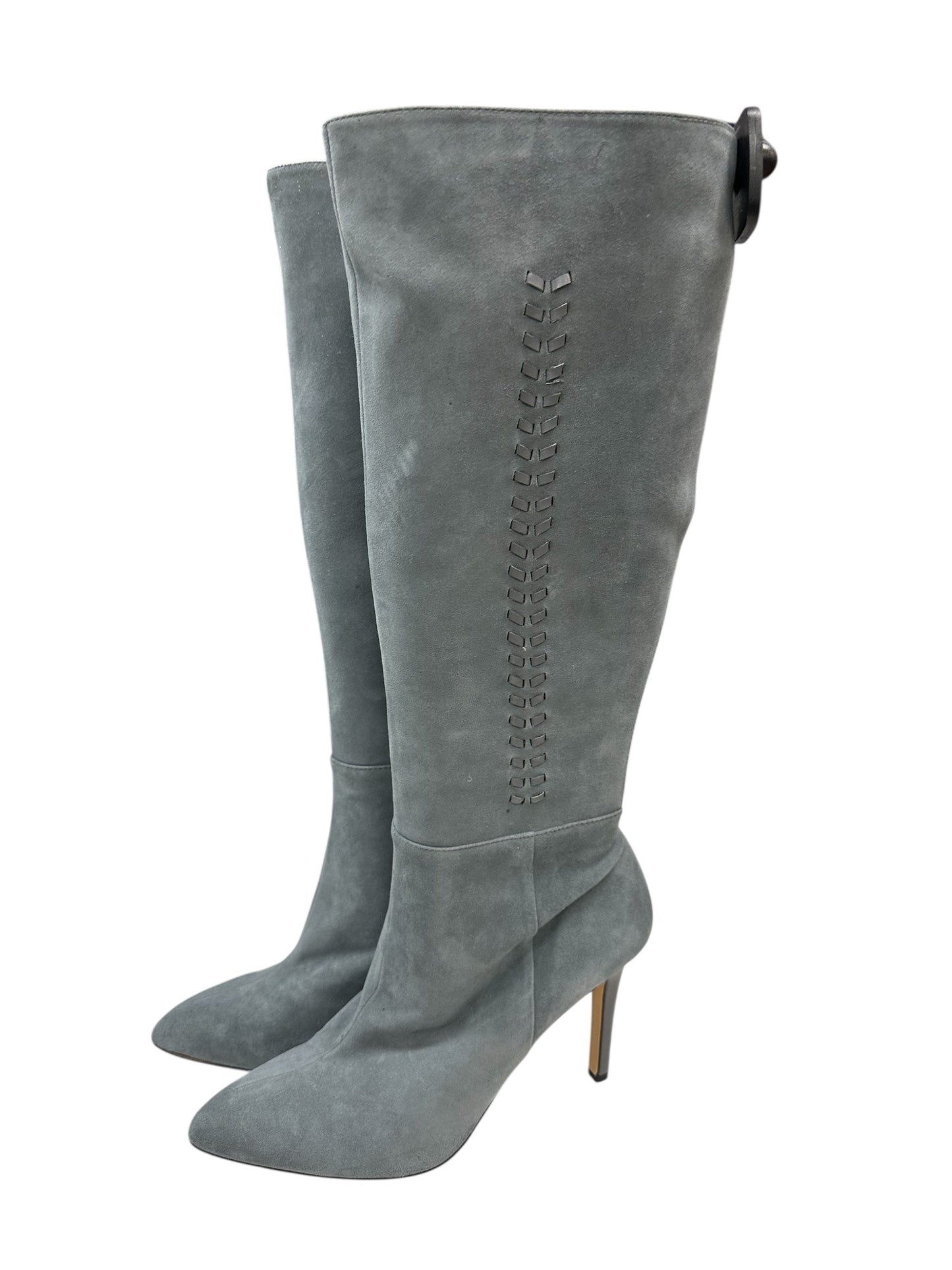 Boots Knee Heels By White House Black Market In Grey, Size:9